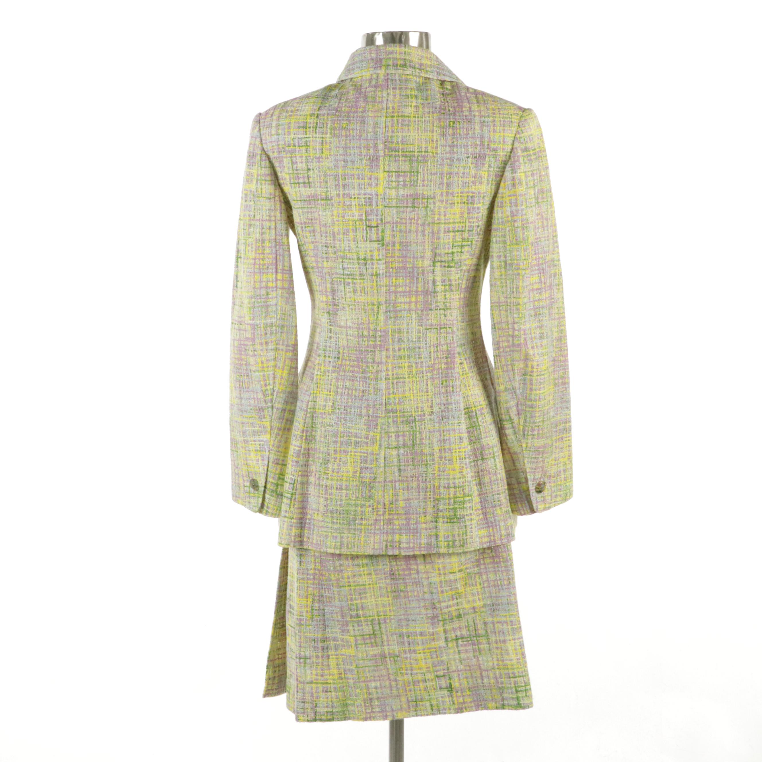 Chanel Boutique Bouclé Knit Skirt Suit in Pastel Cotton Blend