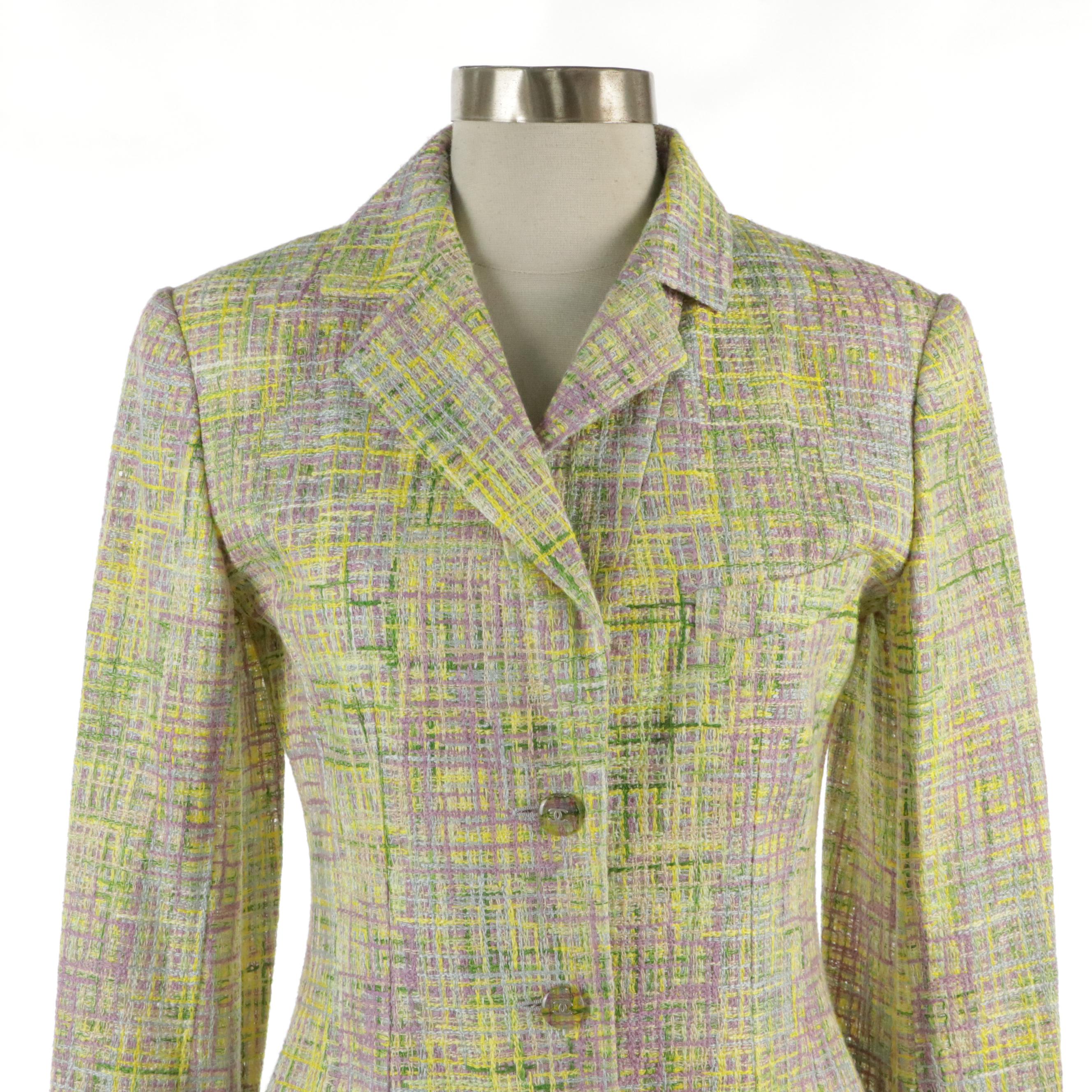 Chanel Boutique Bouclé Knit Skirt Suit in Pastel Cotton Blend