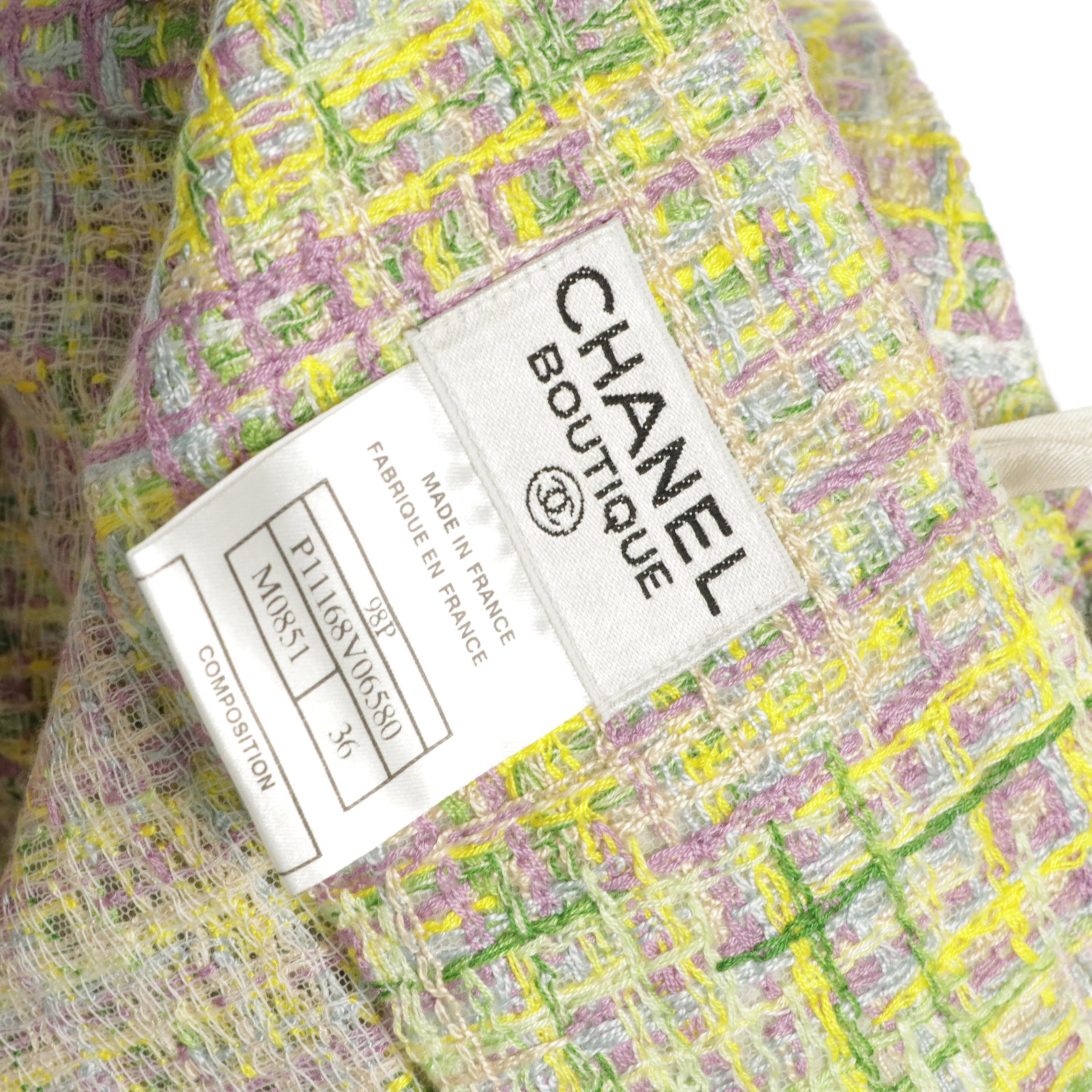 Chanel Boutique Bouclé Knit Skirt Suit in Pastel Cotton Blend