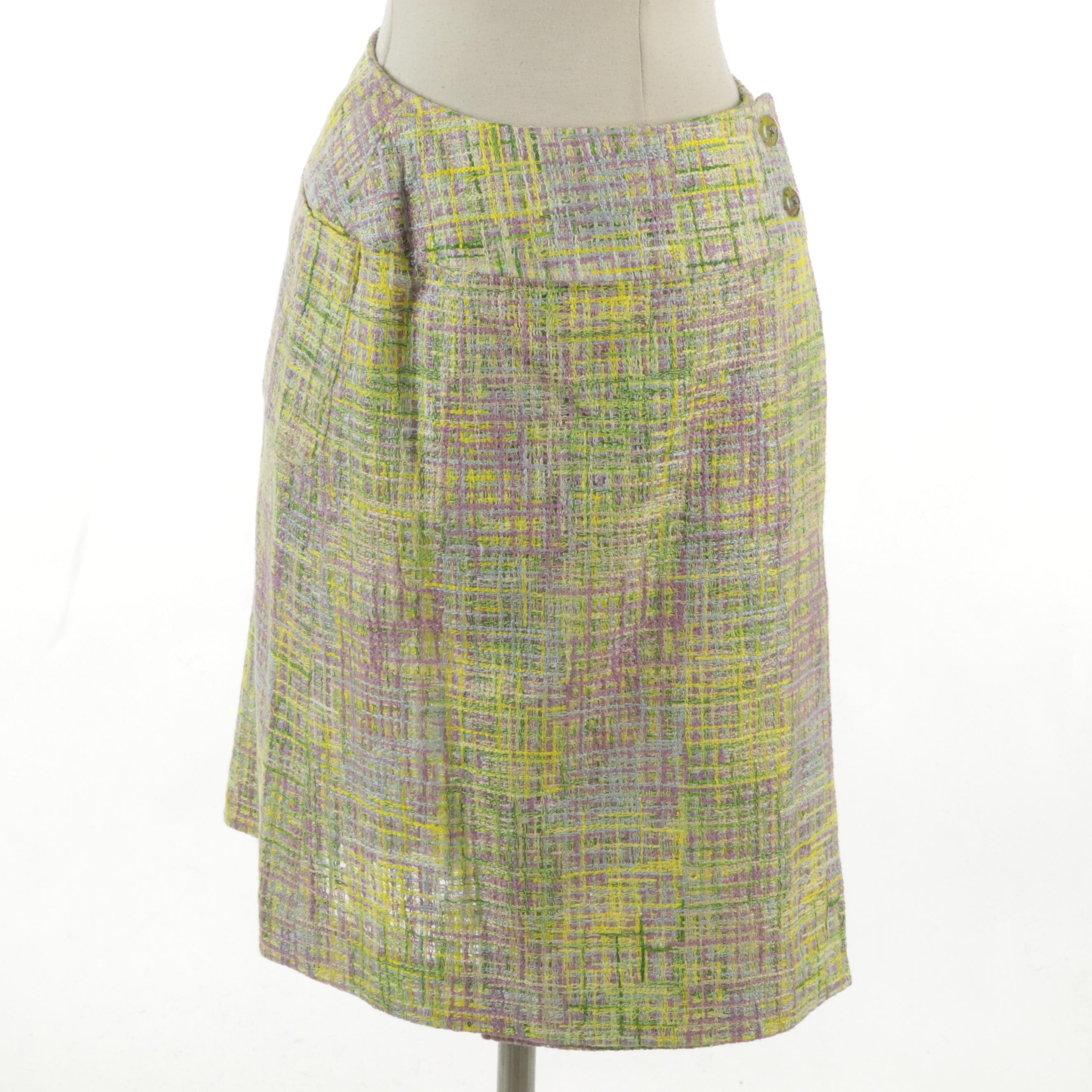 Chanel Boutique Bouclé Knit Skirt Suit in Pastel Cotton Blend