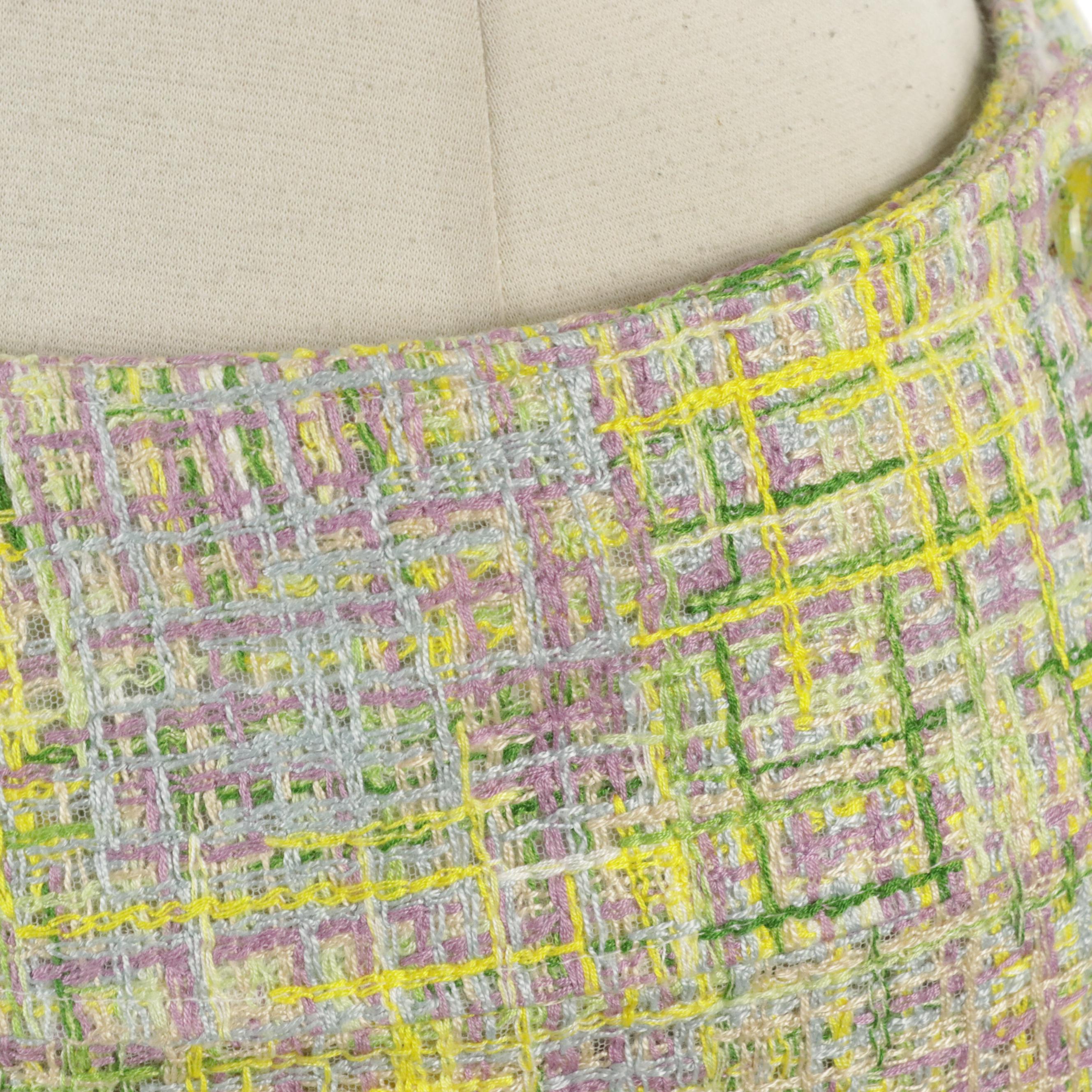 Chanel Boutique Bouclé Knit Skirt Suit in Pastel Cotton Blend