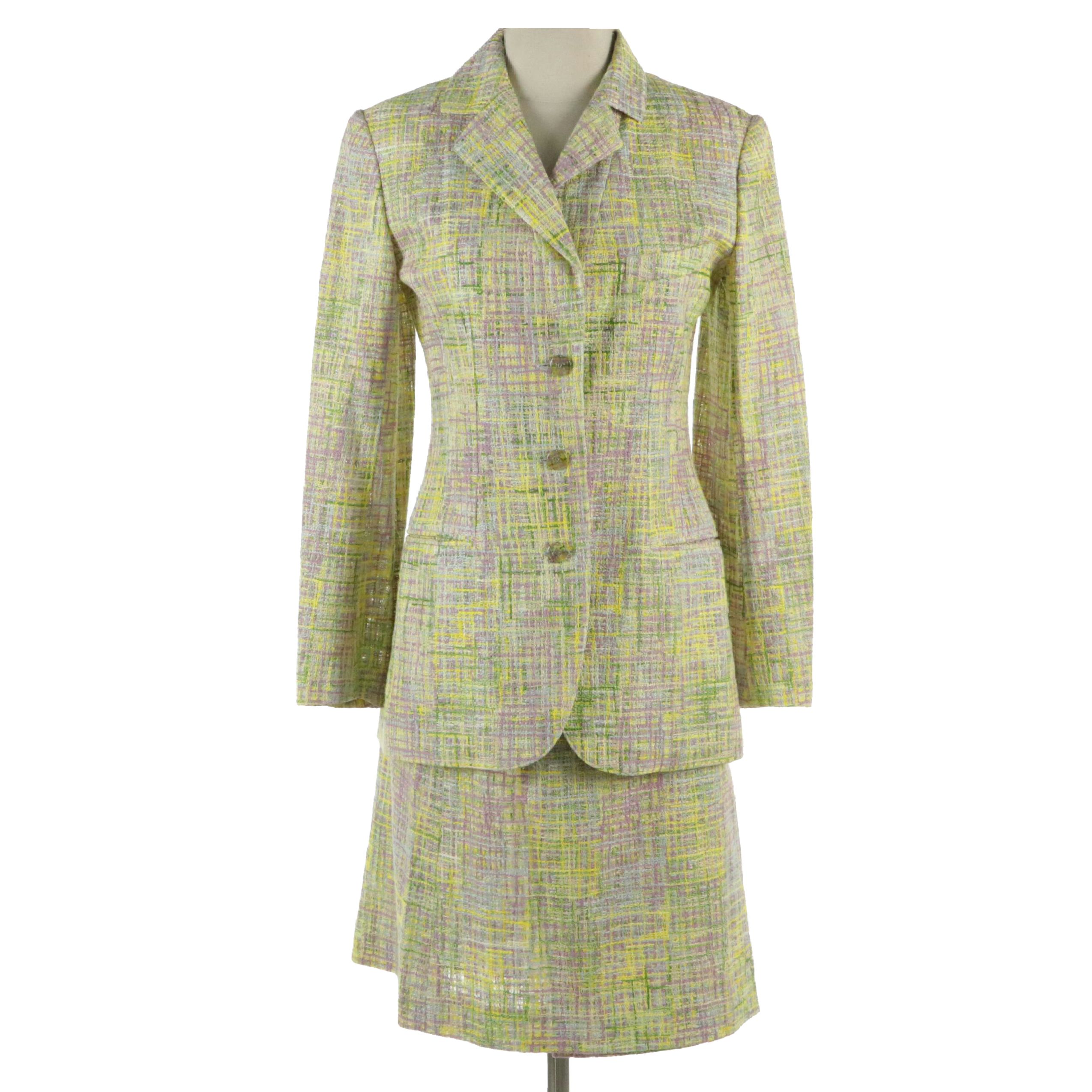 Chanel Boutique Bouclé Knit Skirt Suit in Pastel Cotton Blend