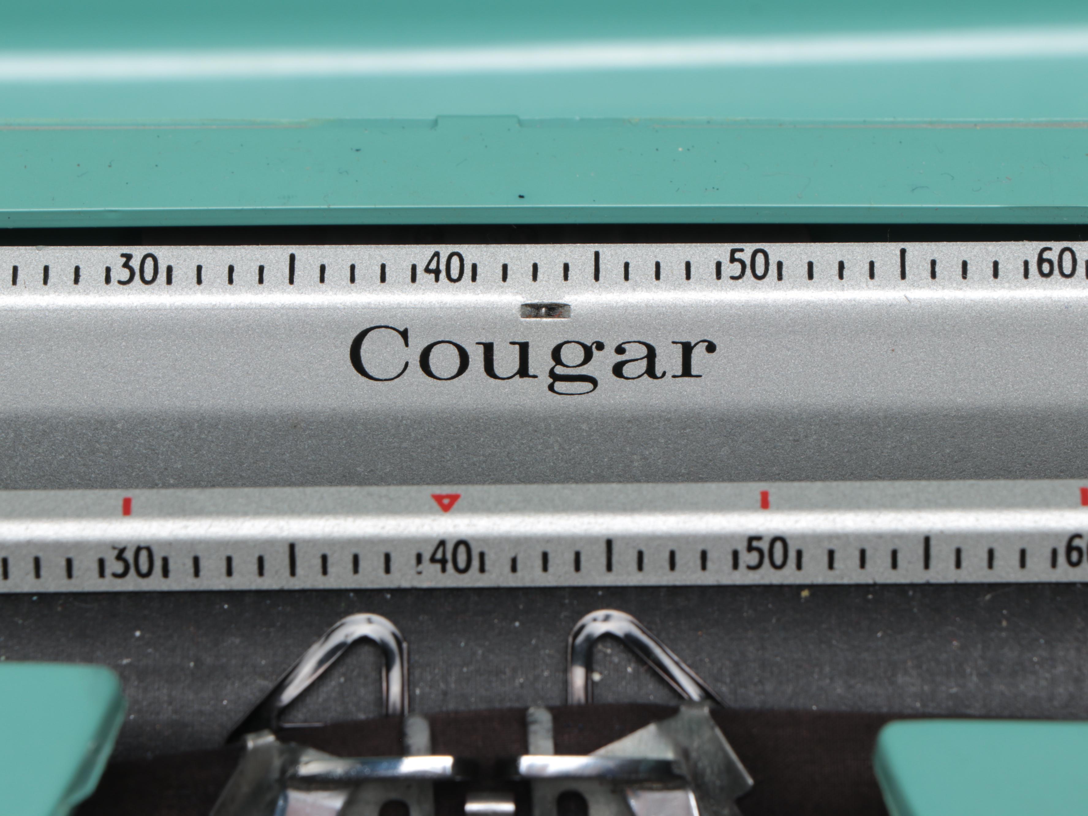 Smith-Corona Cougar Turquoise Portable Typewriter, Mid-20th Century