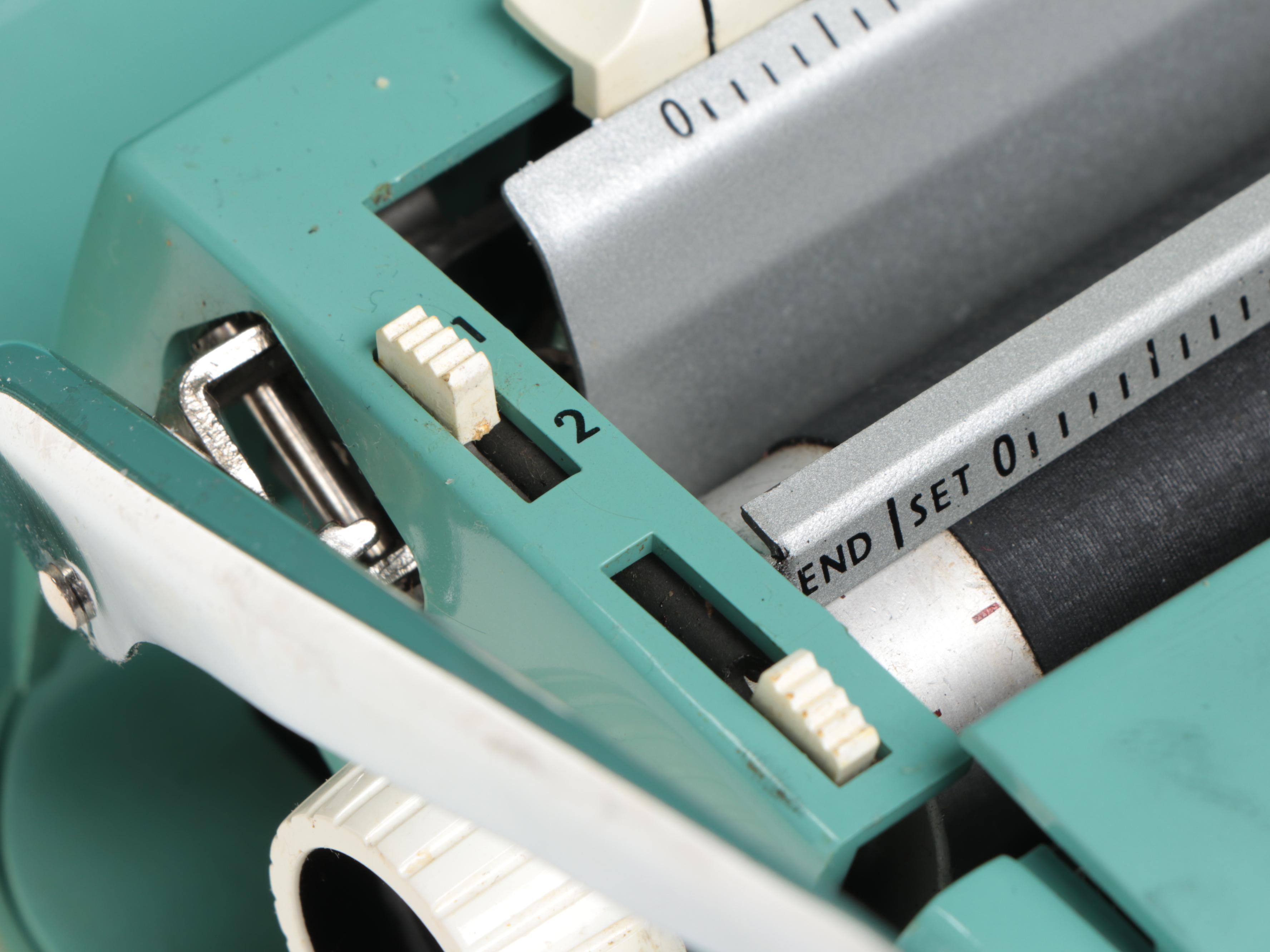 Smith-Corona Cougar Turquoise Portable Typewriter, Mid-20th Century