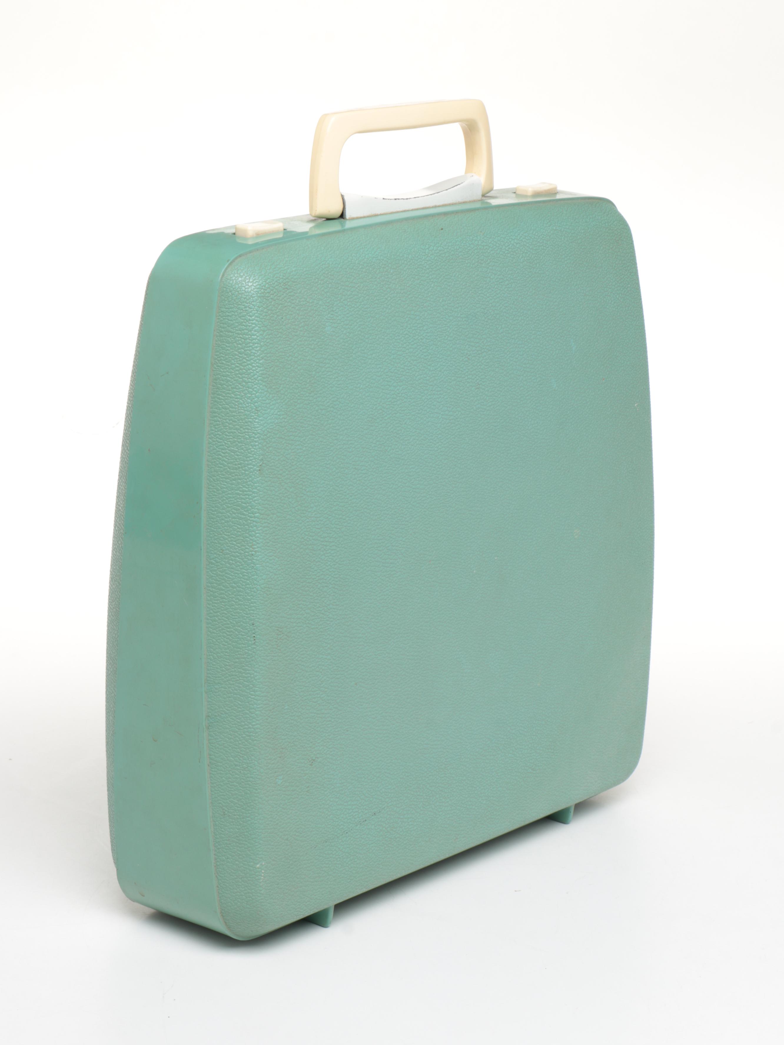 Smith-Corona Cougar Turquoise Portable Typewriter, Mid-20th Century