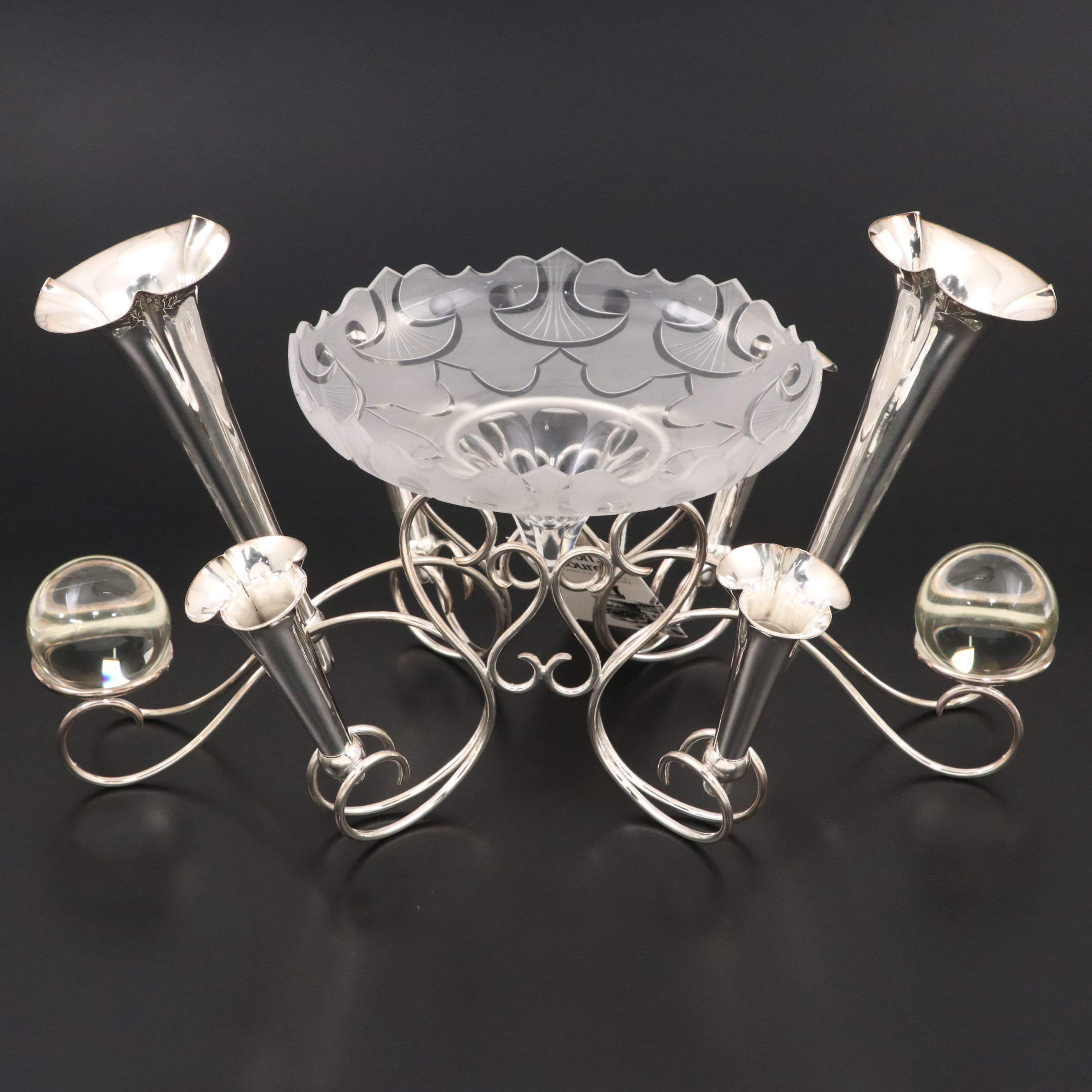 Art Nouveau Style Silver Plate Epergne