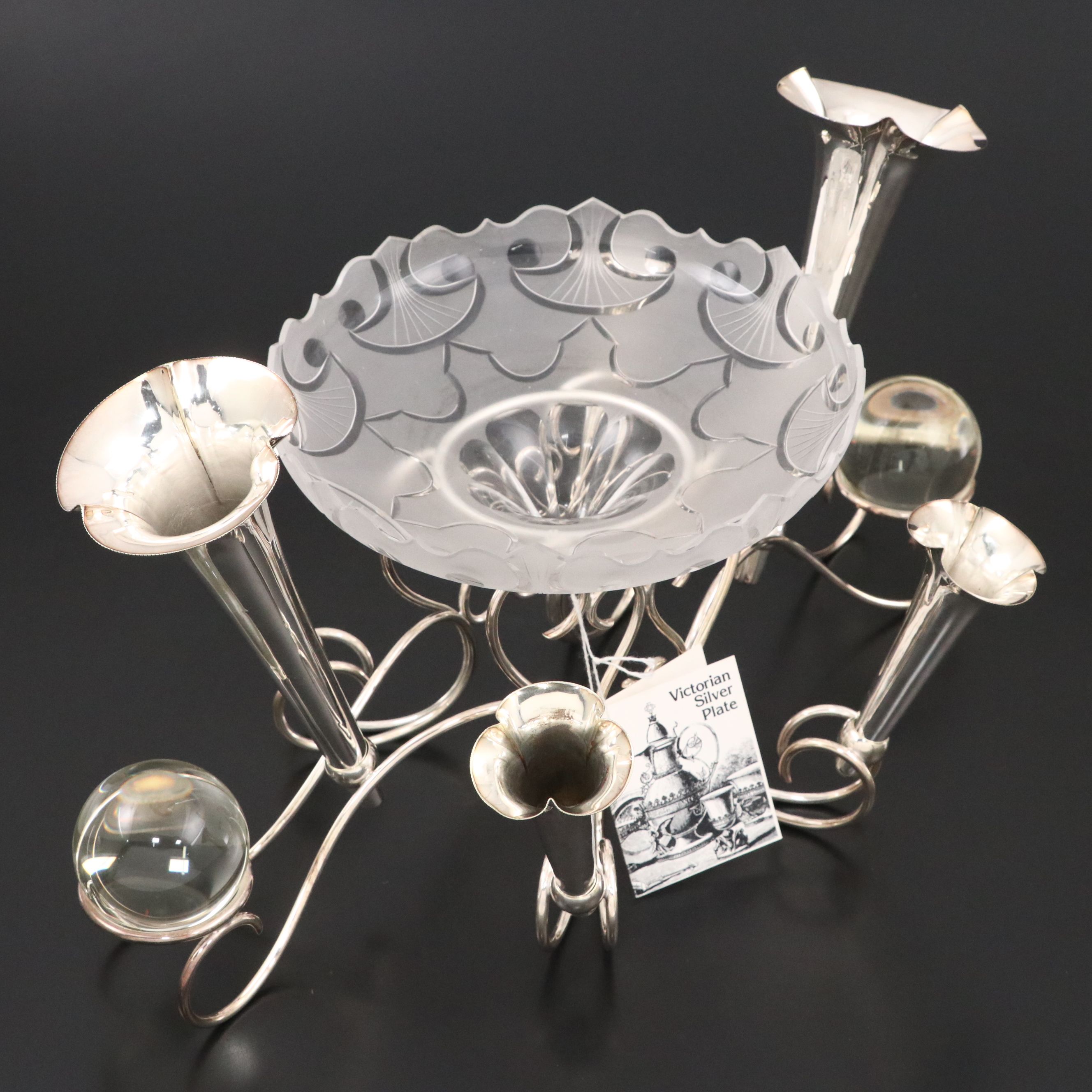 Art Nouveau Style Silver Plate Epergne