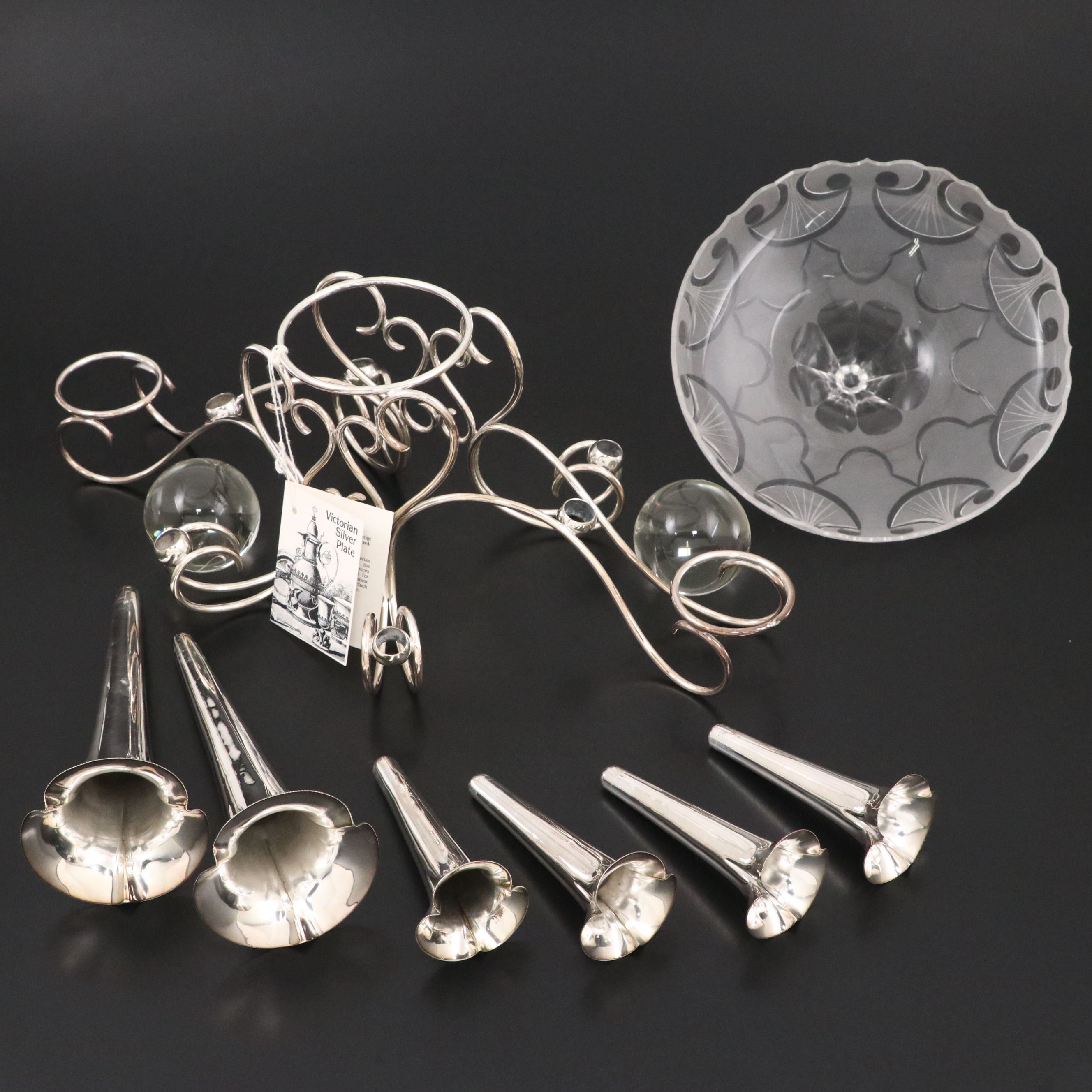 Art Nouveau Style Silver Plate Epergne