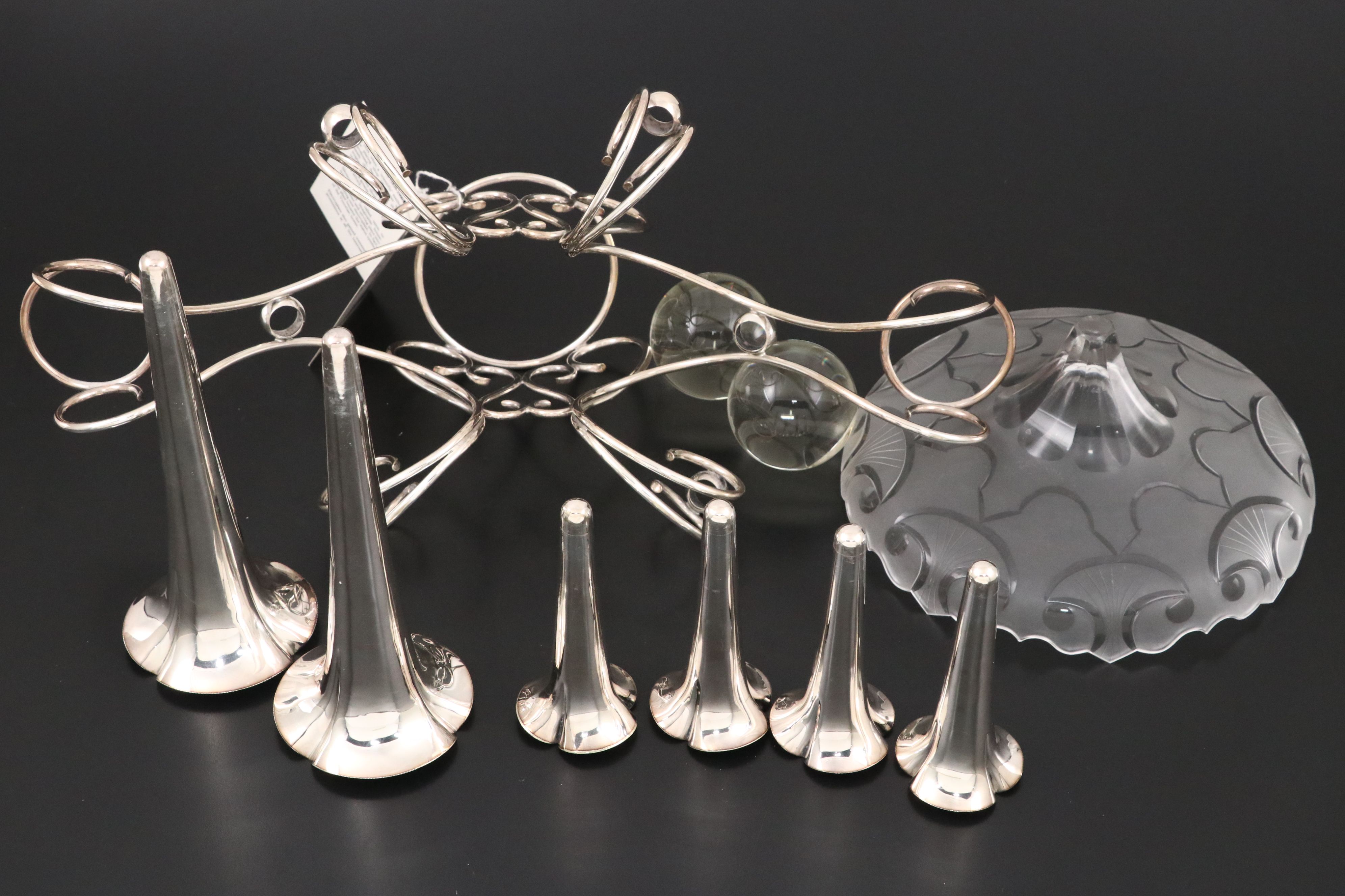 Art Nouveau Style Silver Plate Epergne