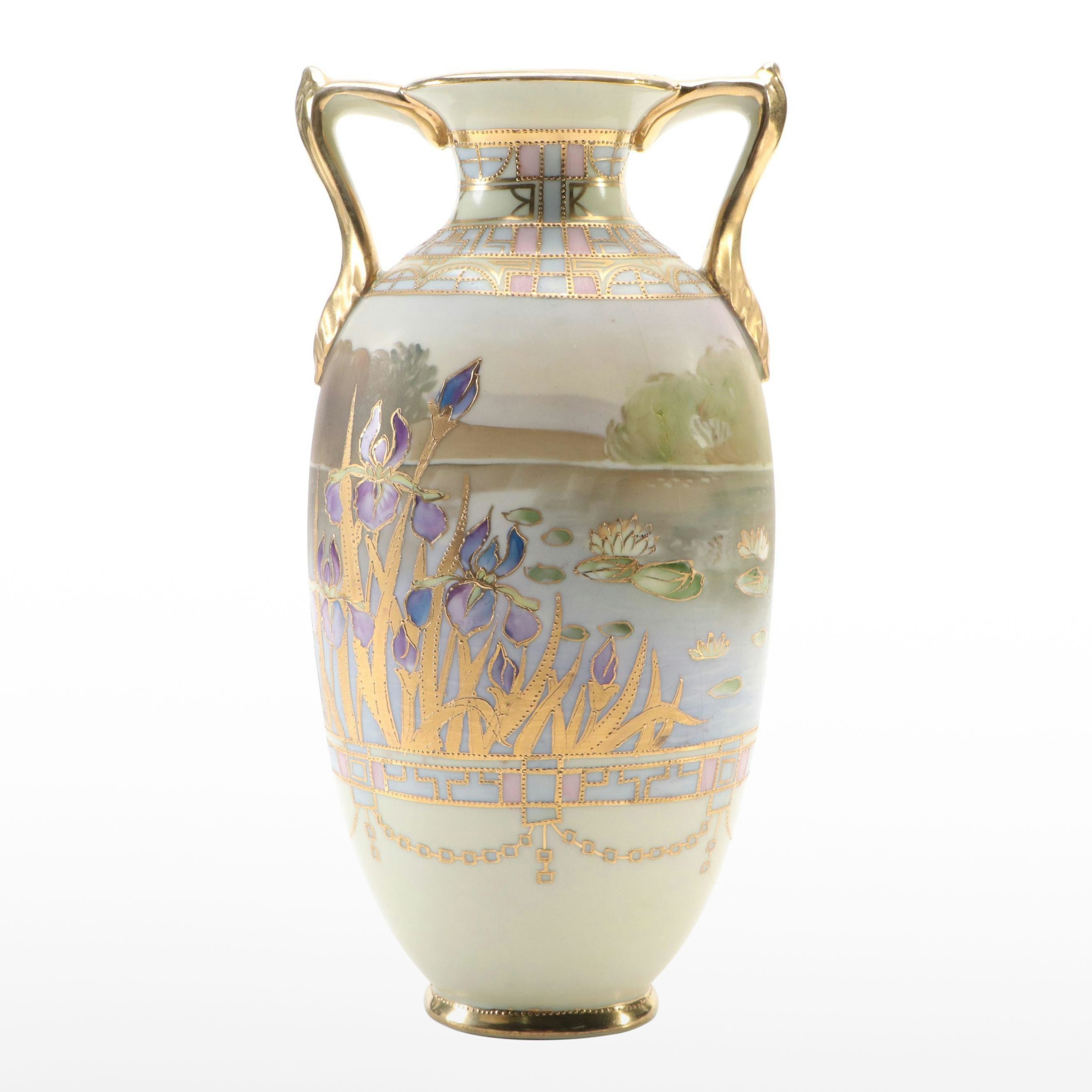 Morimura Nippon Moriage Accented Porcelain Vase