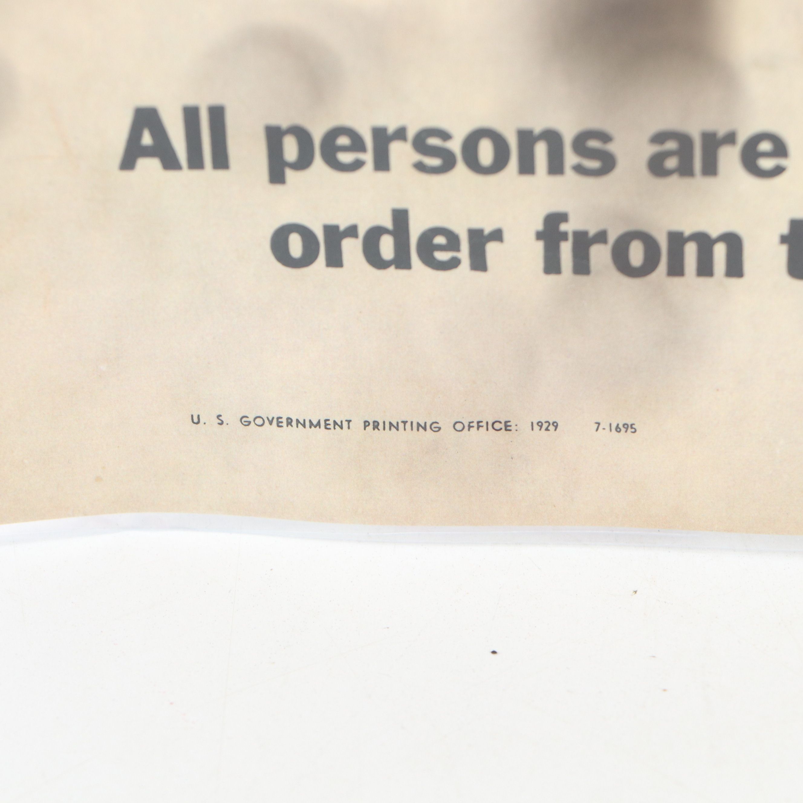 "Closed for Violation of National Prohibition Act" Paper Sign