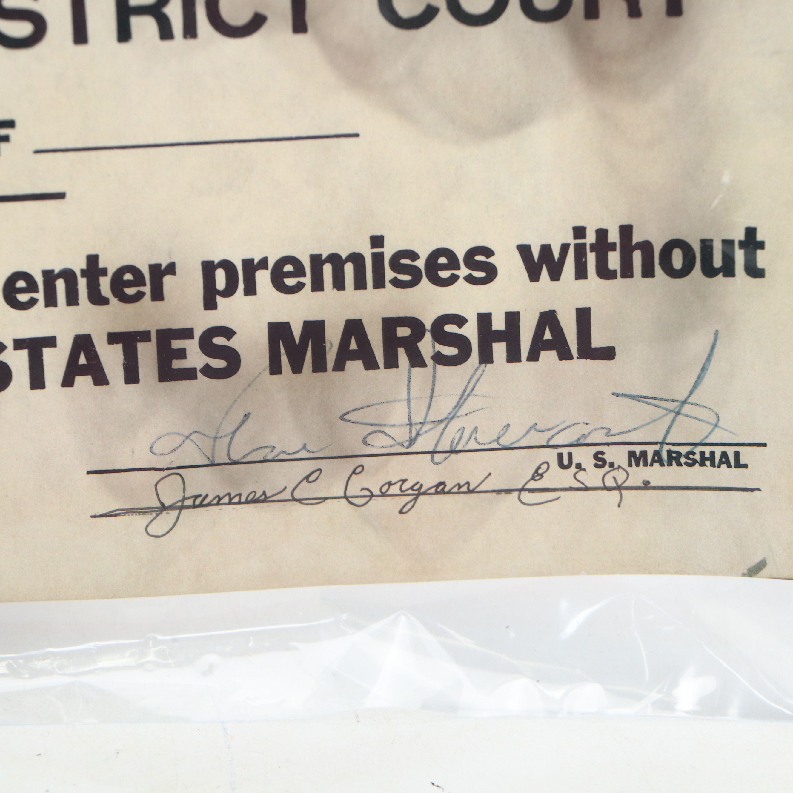 "Closed for Violation of National Prohibition Act" Paper Sign