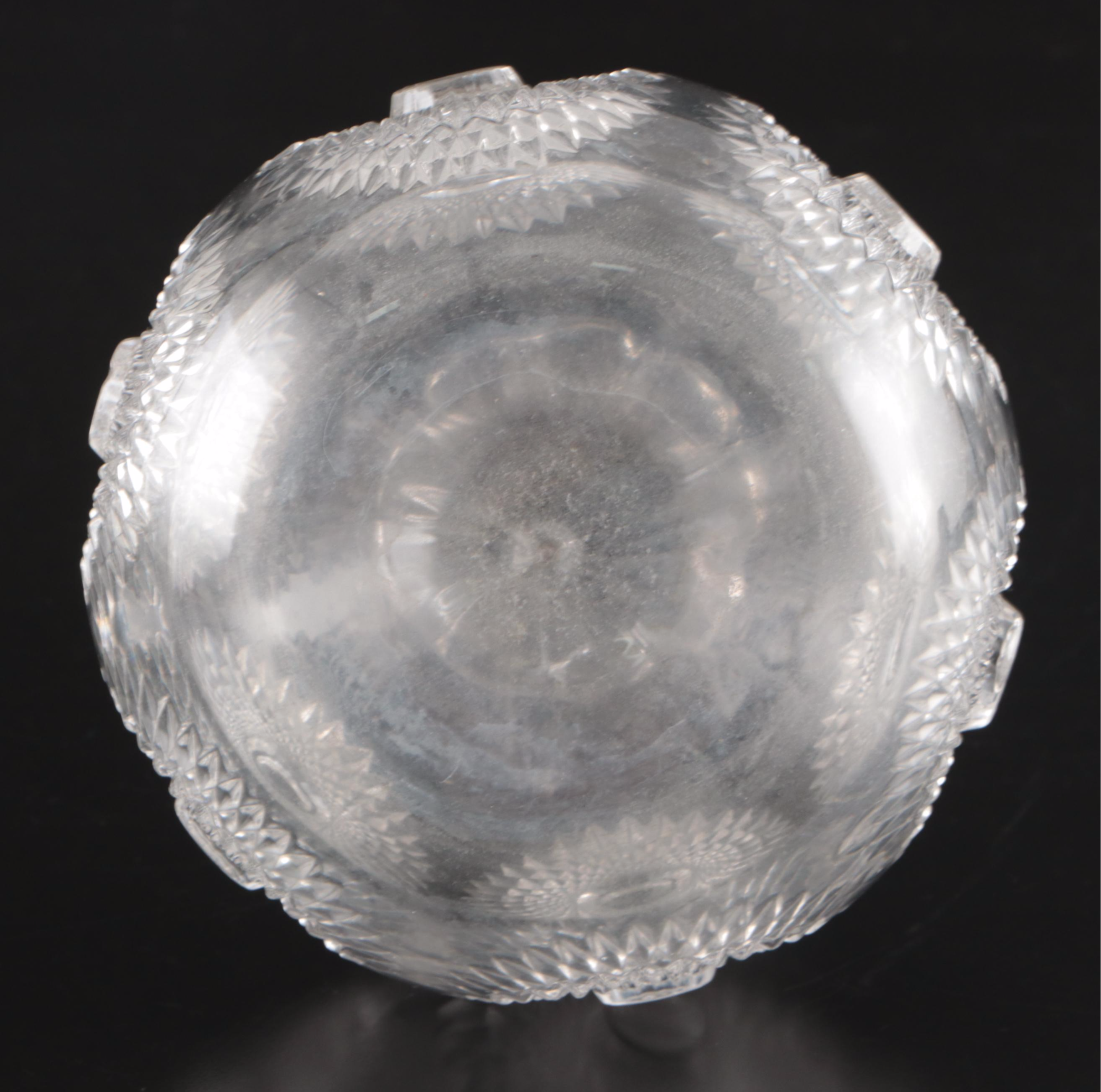 Victorian Cut Glass Three-Ring Neck Decanter w/. American Brilliant Cut Glass