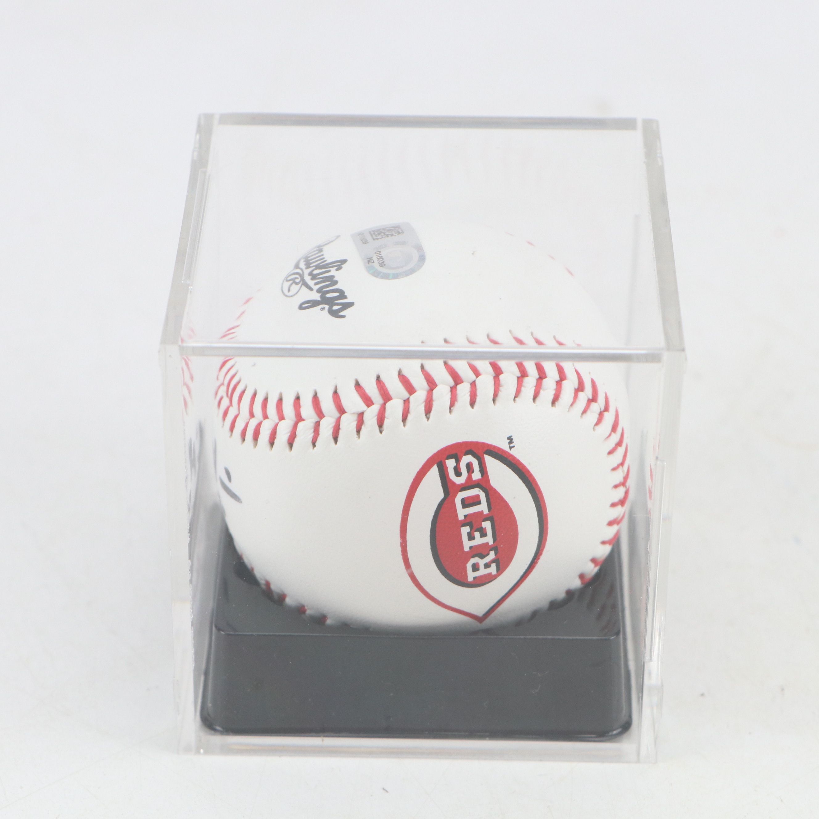 Billy Hamilton Signed Rawlings Baseball with Johnny Bench Limited Edition Coins