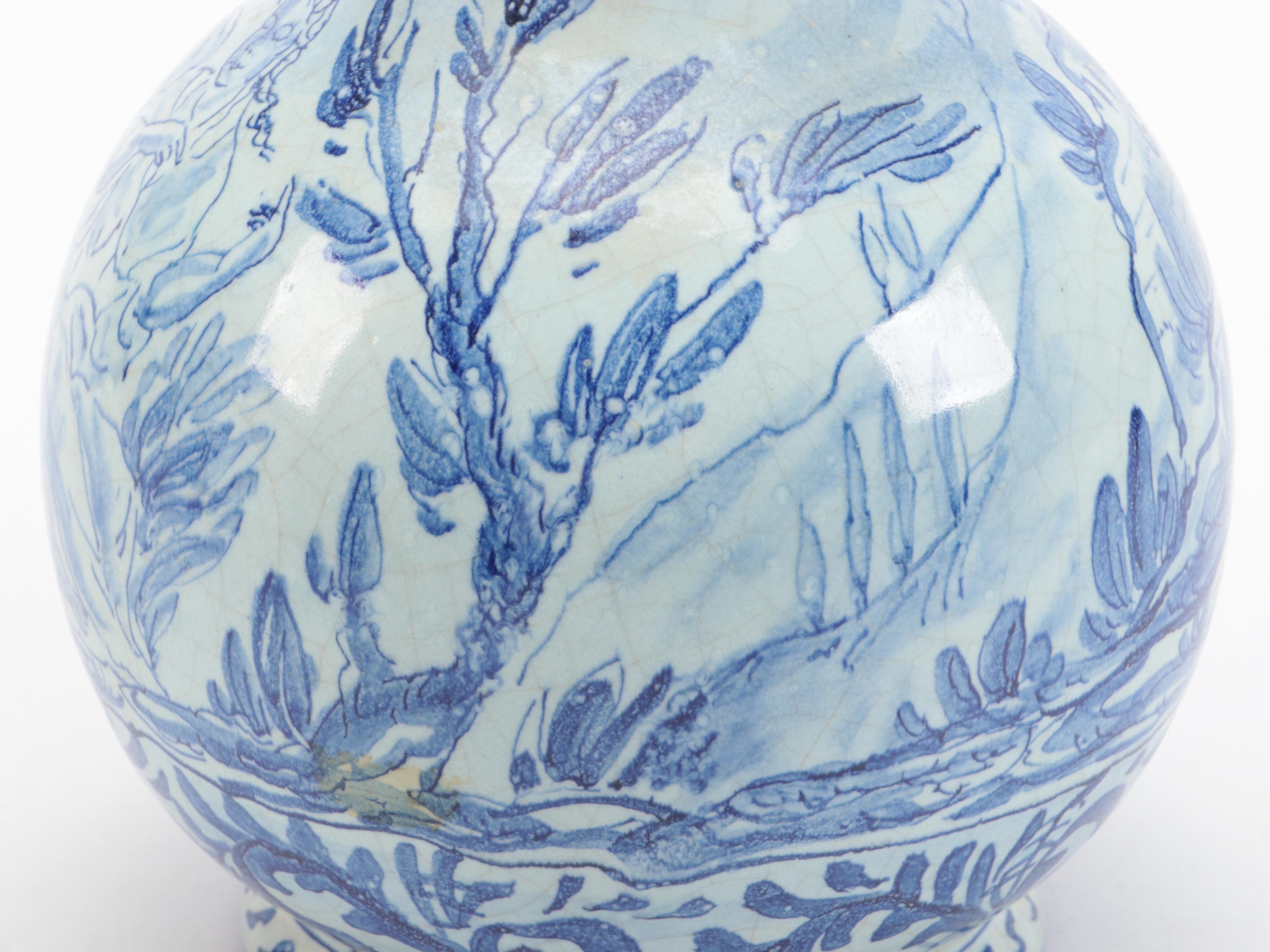 Studio Ernan Albisola Hand-Painted Italian Majolica Vase