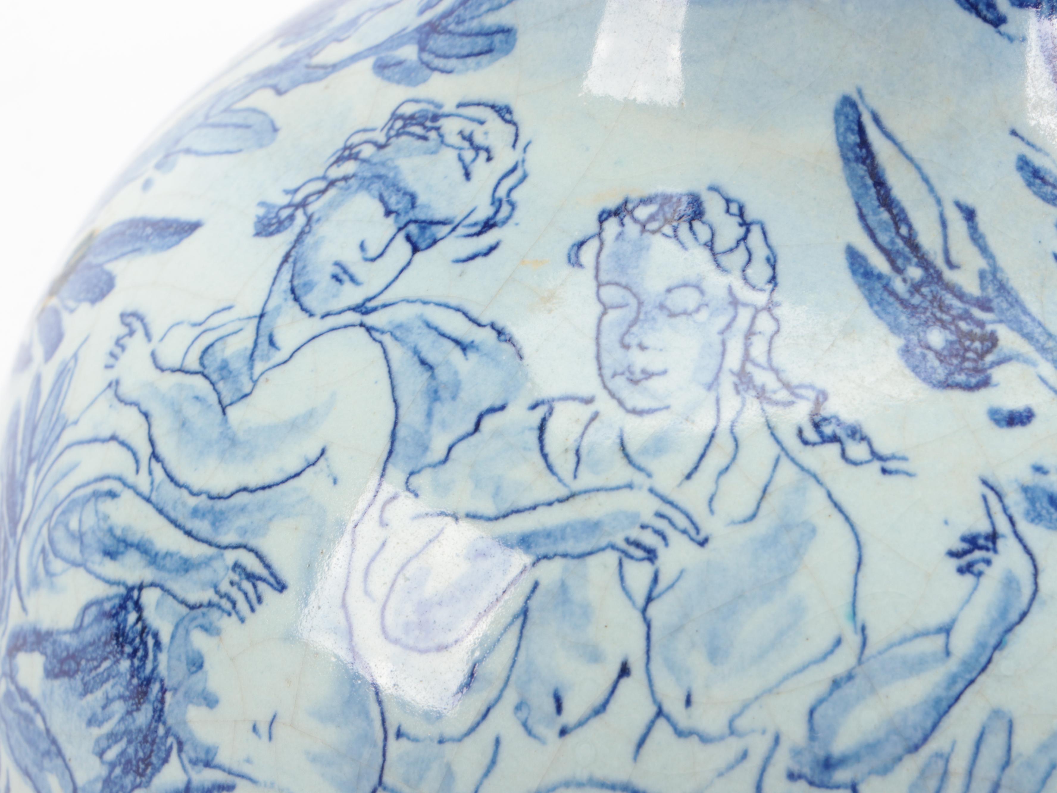 Studio Ernan Albisola Hand-Painted Italian Majolica Vase