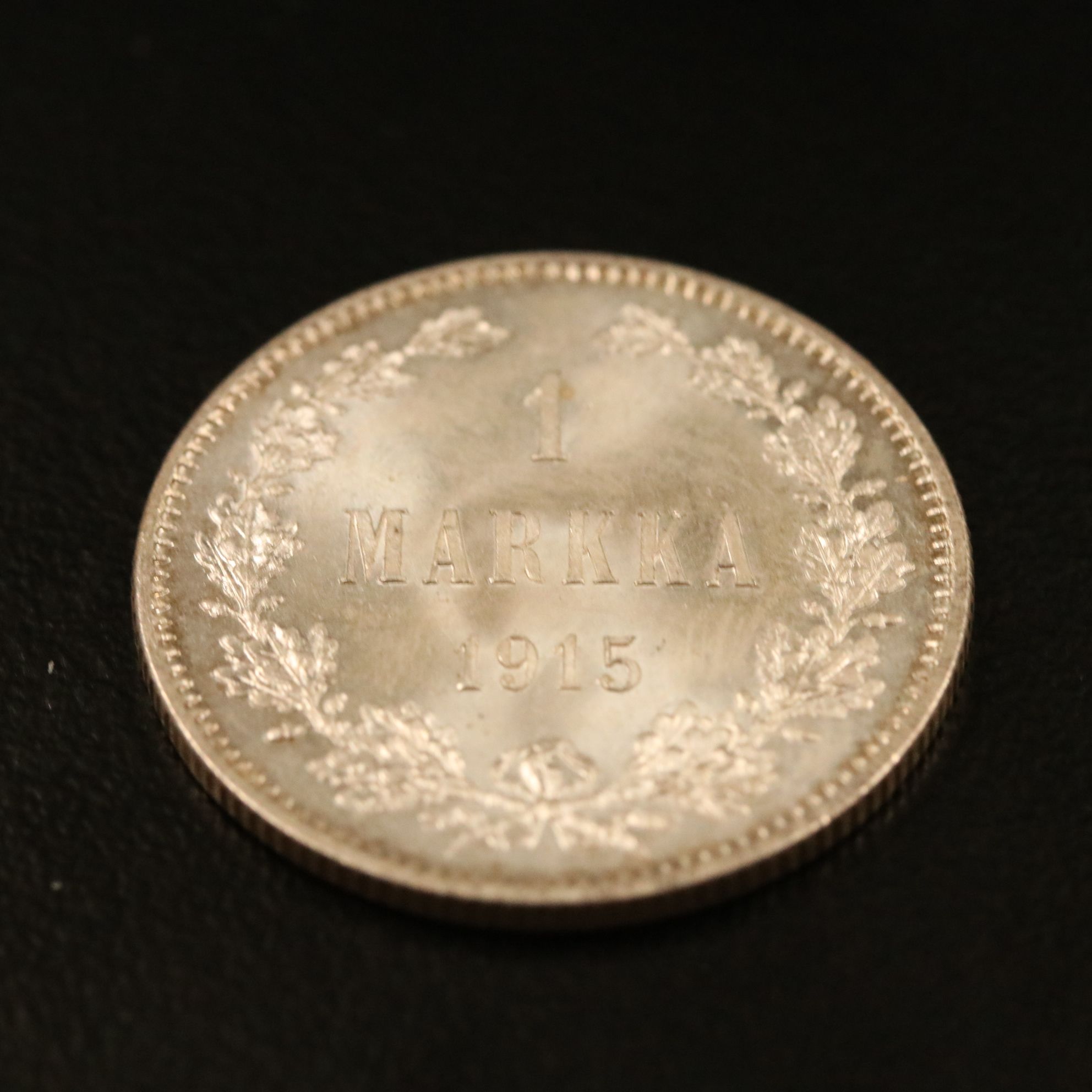 1915-S Finland One Markkaa Silver Coin