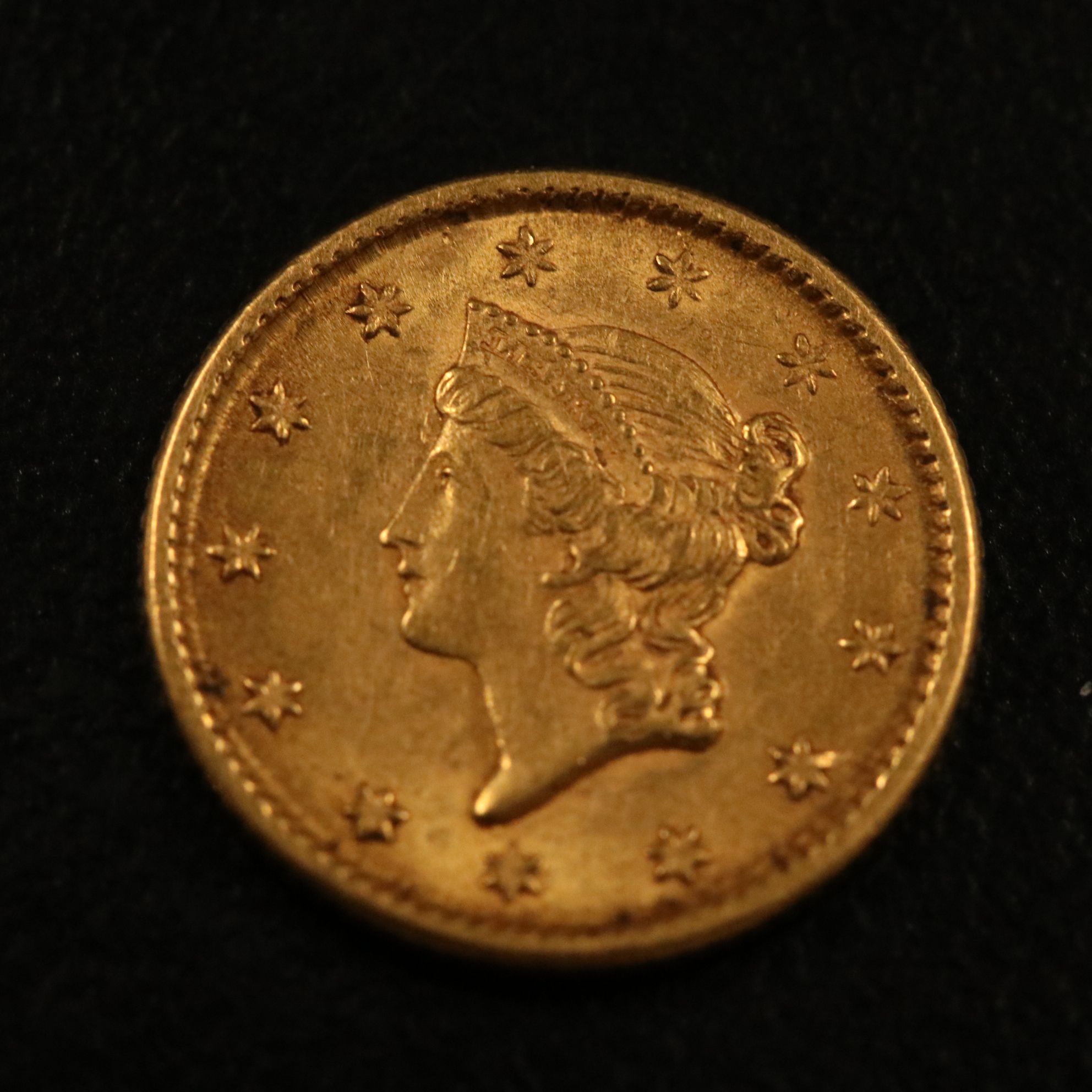 1853 Liberty Head $1 Gold Coin