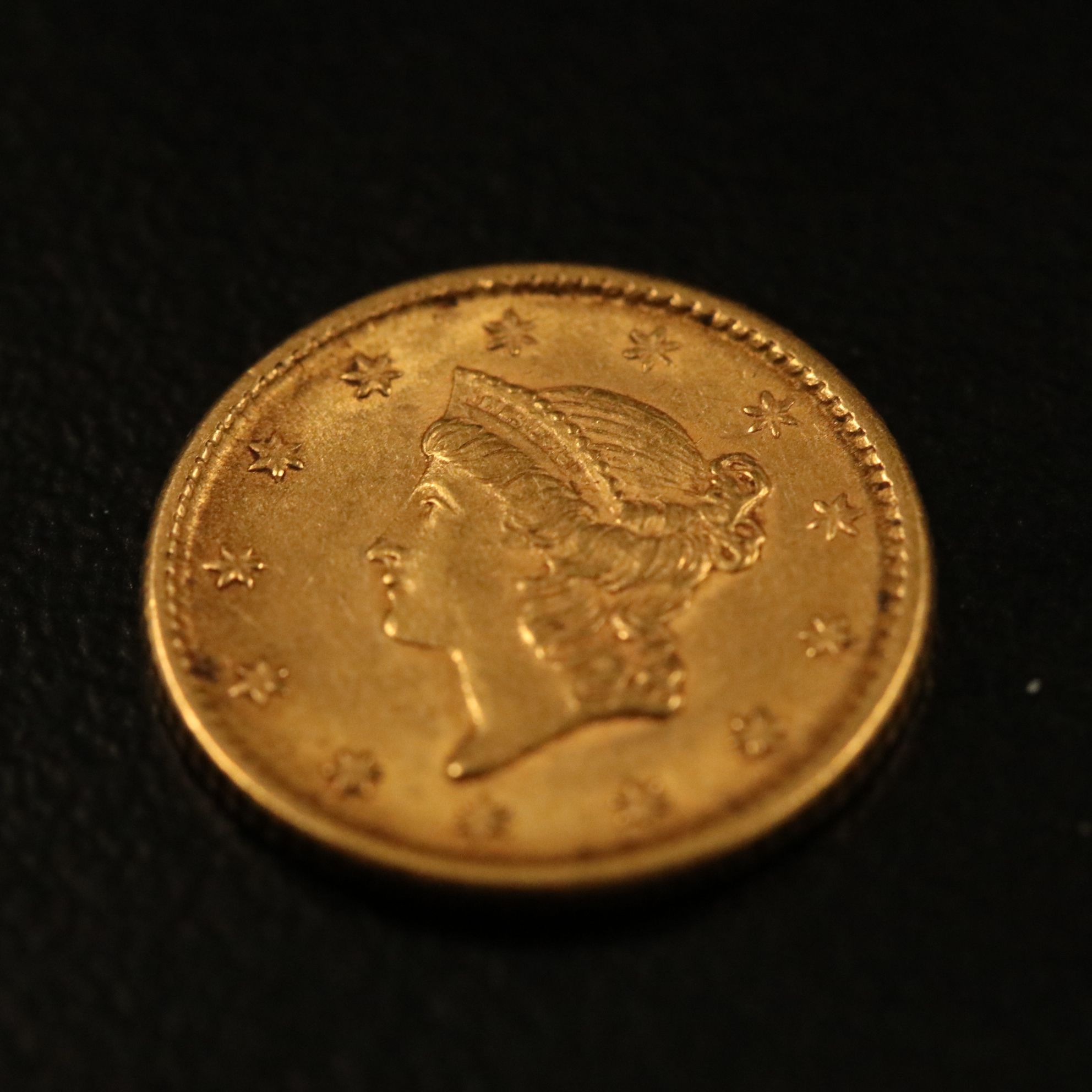1853 Liberty Head $1 Gold Coin