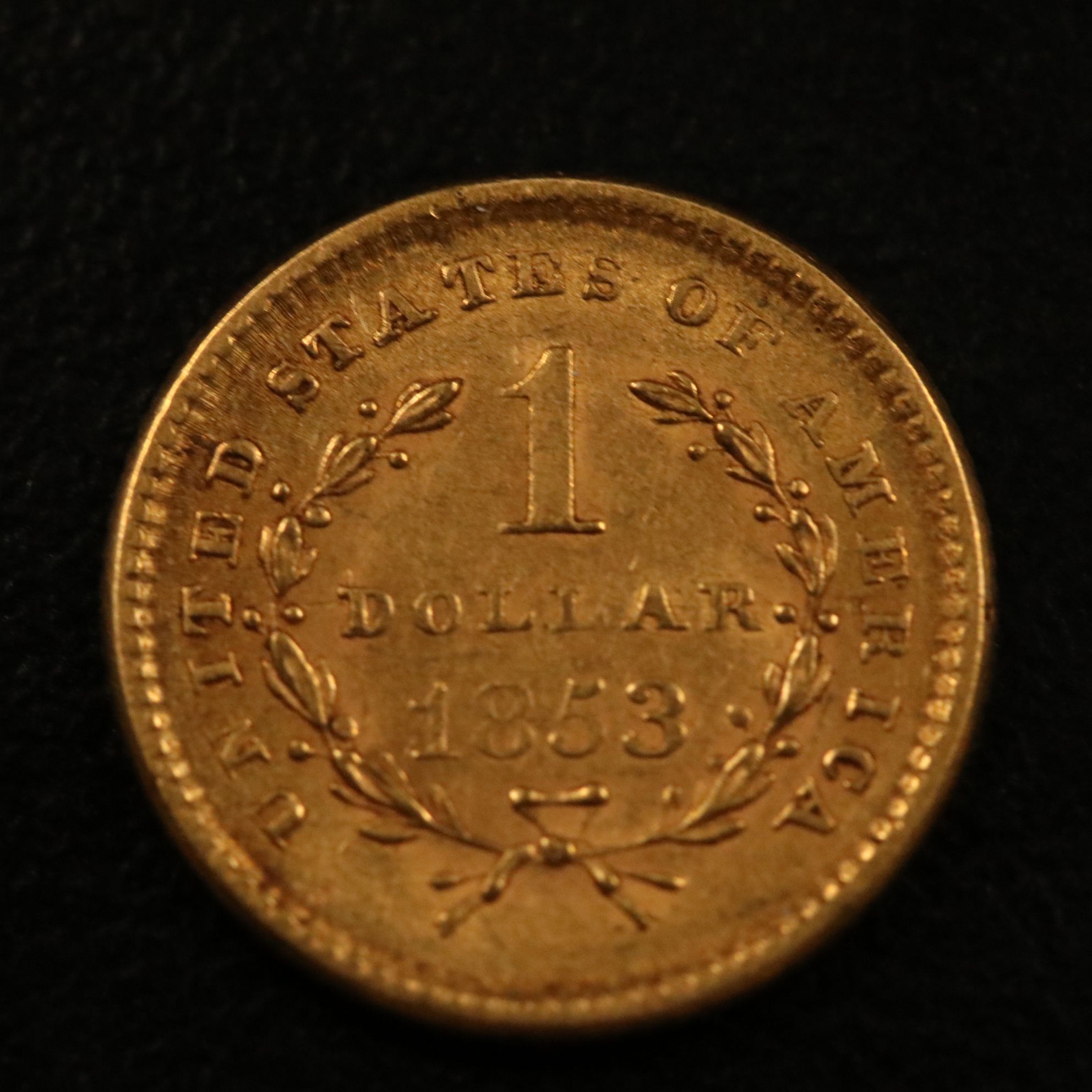 1853 Liberty Head $1 Gold Coin