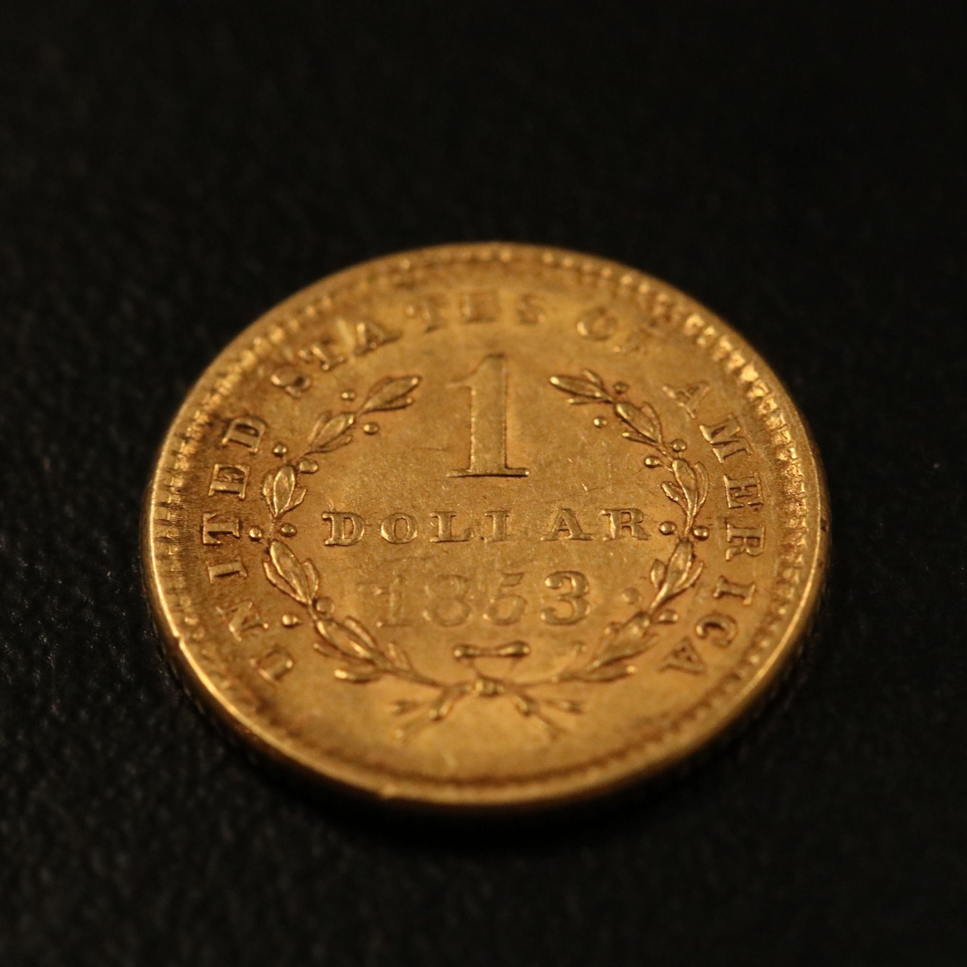 1853 Liberty Head $1 Gold Coin