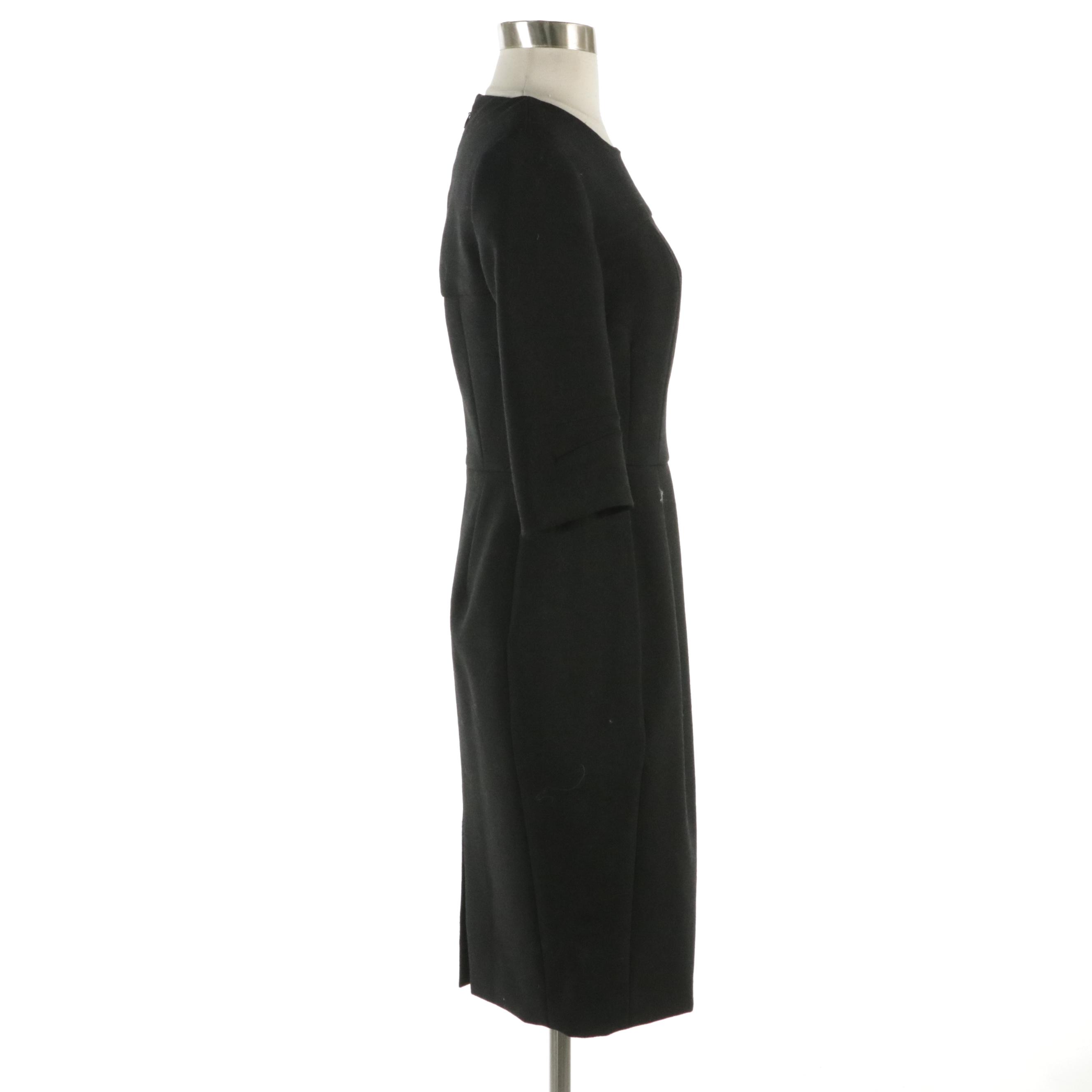 Yves Saint Laurent Black Wool Sheath Dress from the 2008 Autumn Collection