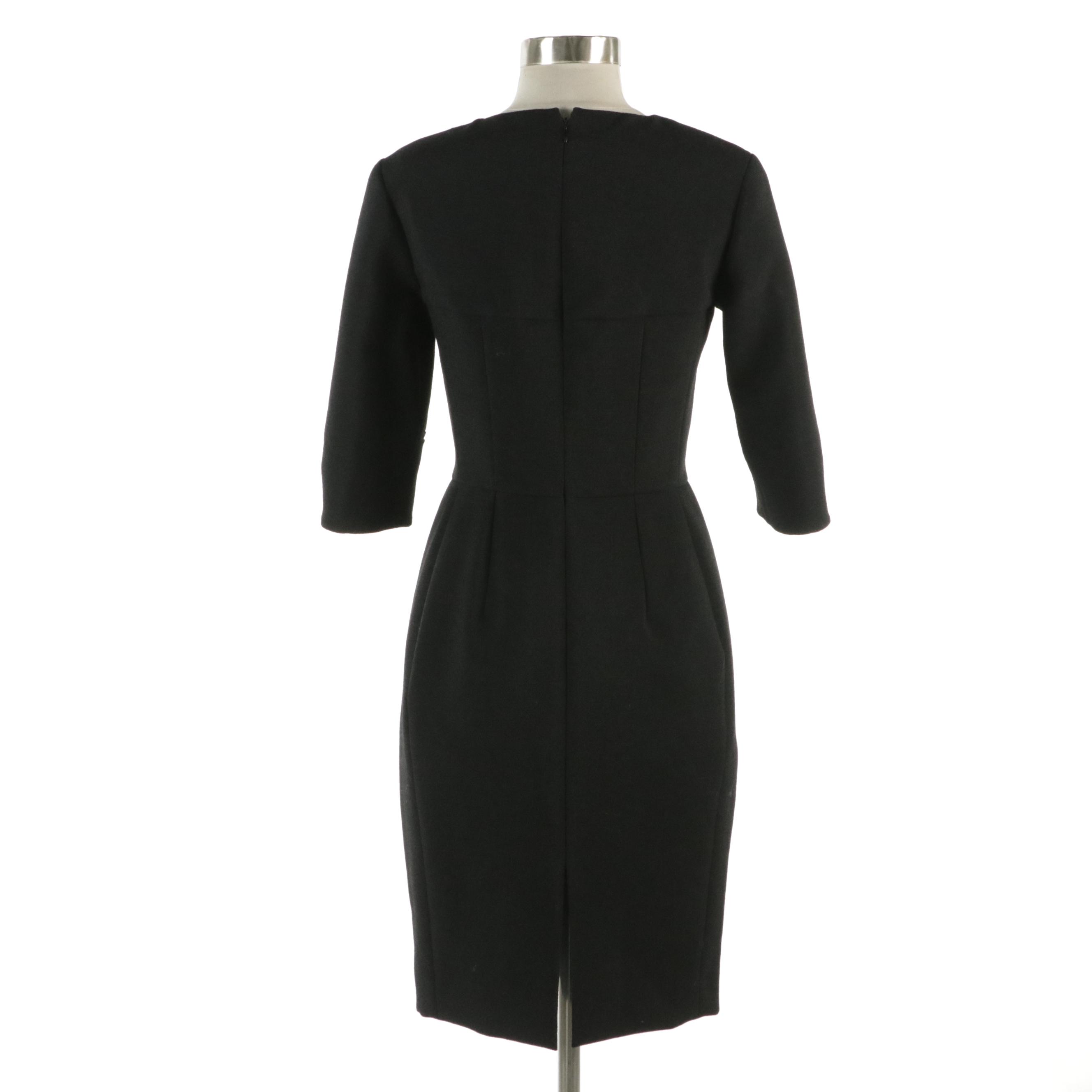 Yves Saint Laurent Black Wool Sheath Dress from the 2008 Autumn Collection