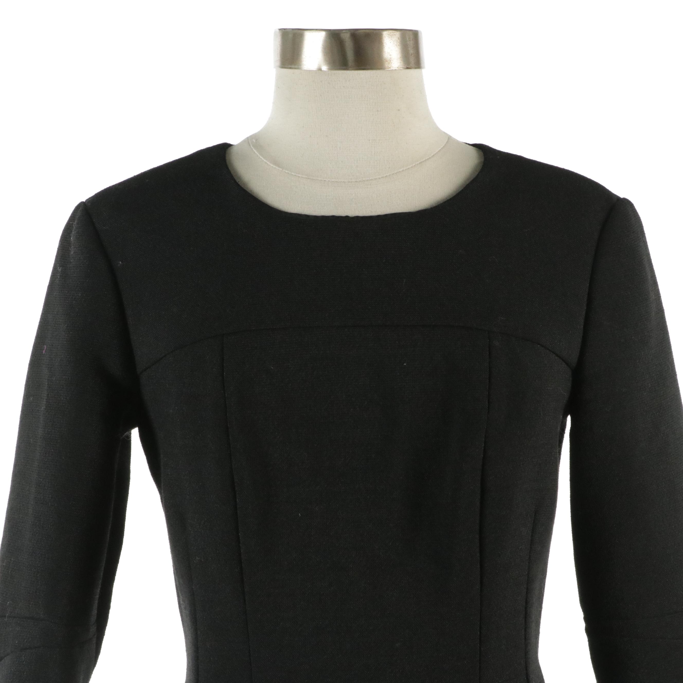 Yves Saint Laurent Black Wool Sheath Dress from the 2008 Autumn Collection
