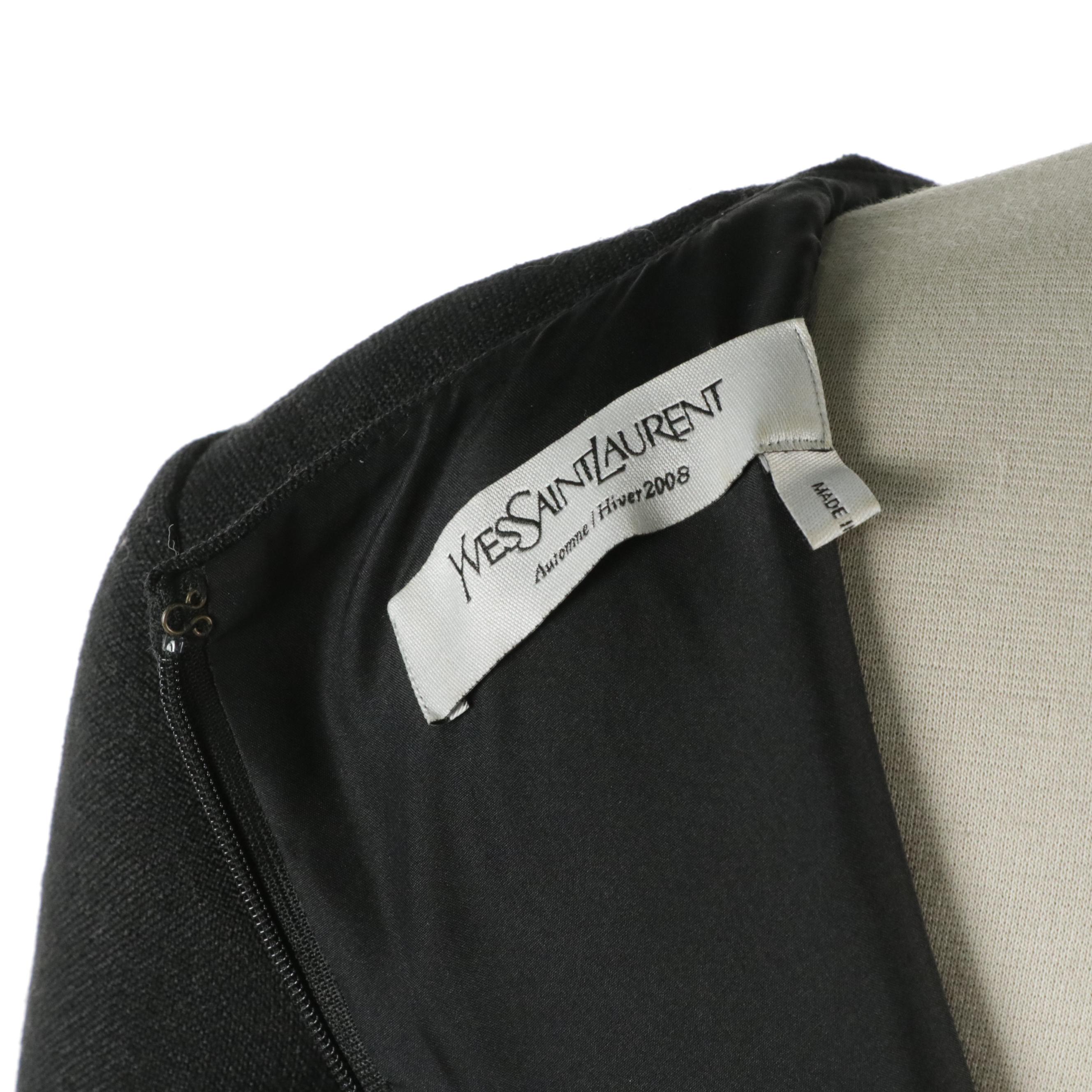 Yves Saint Laurent Black Wool Sheath Dress from the 2008 Autumn Collection