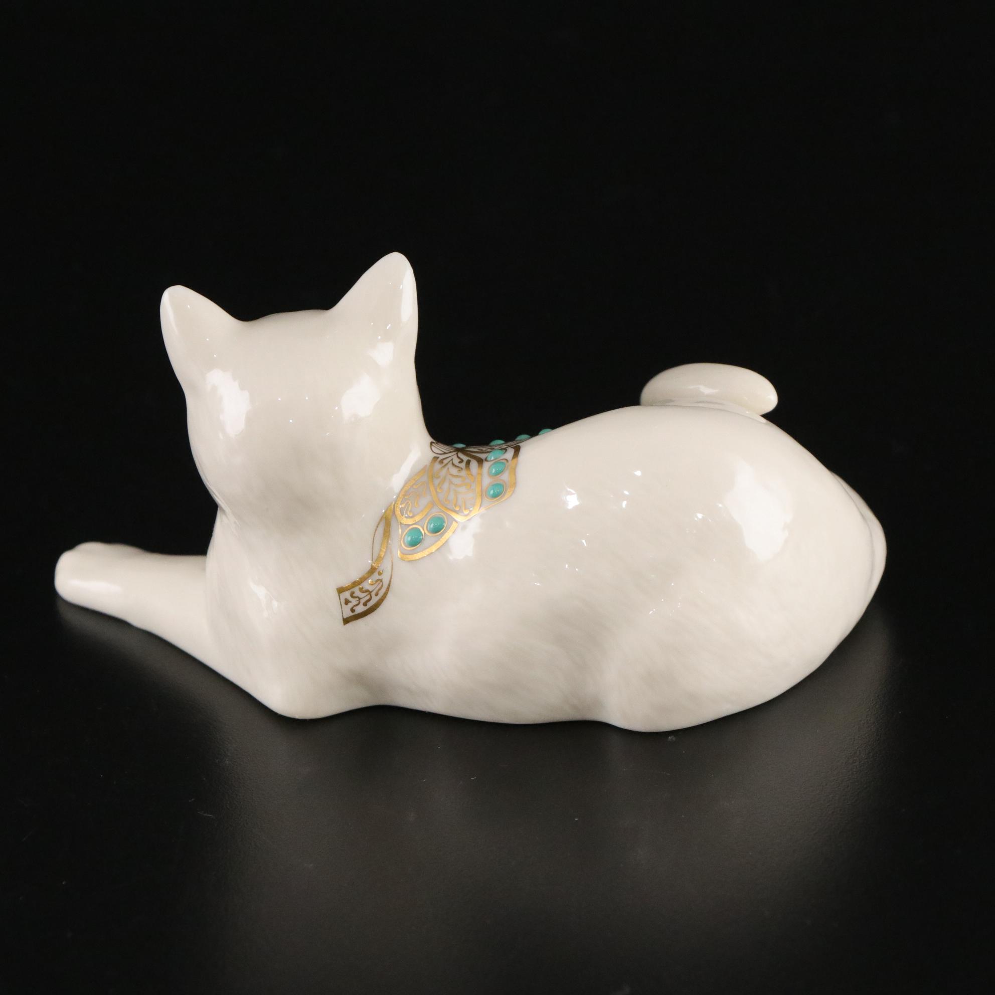 Lenox "Eye to Eye" and China Jewels Cat with Belleek Porcelain Cat Figurine