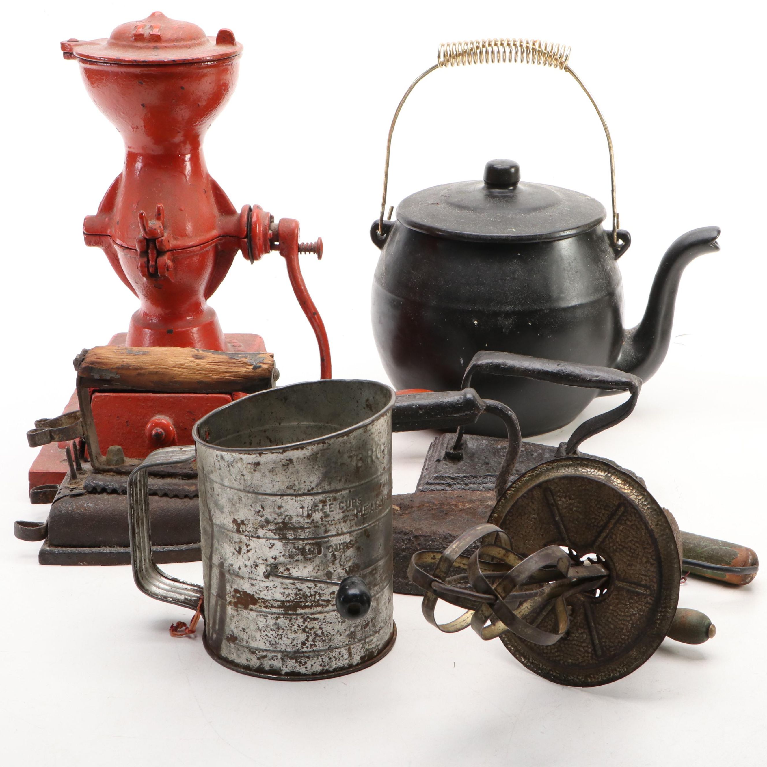 McCoy "Kookie Kettle" Ceramic Jar, Bromwell's Flour Sifter and More