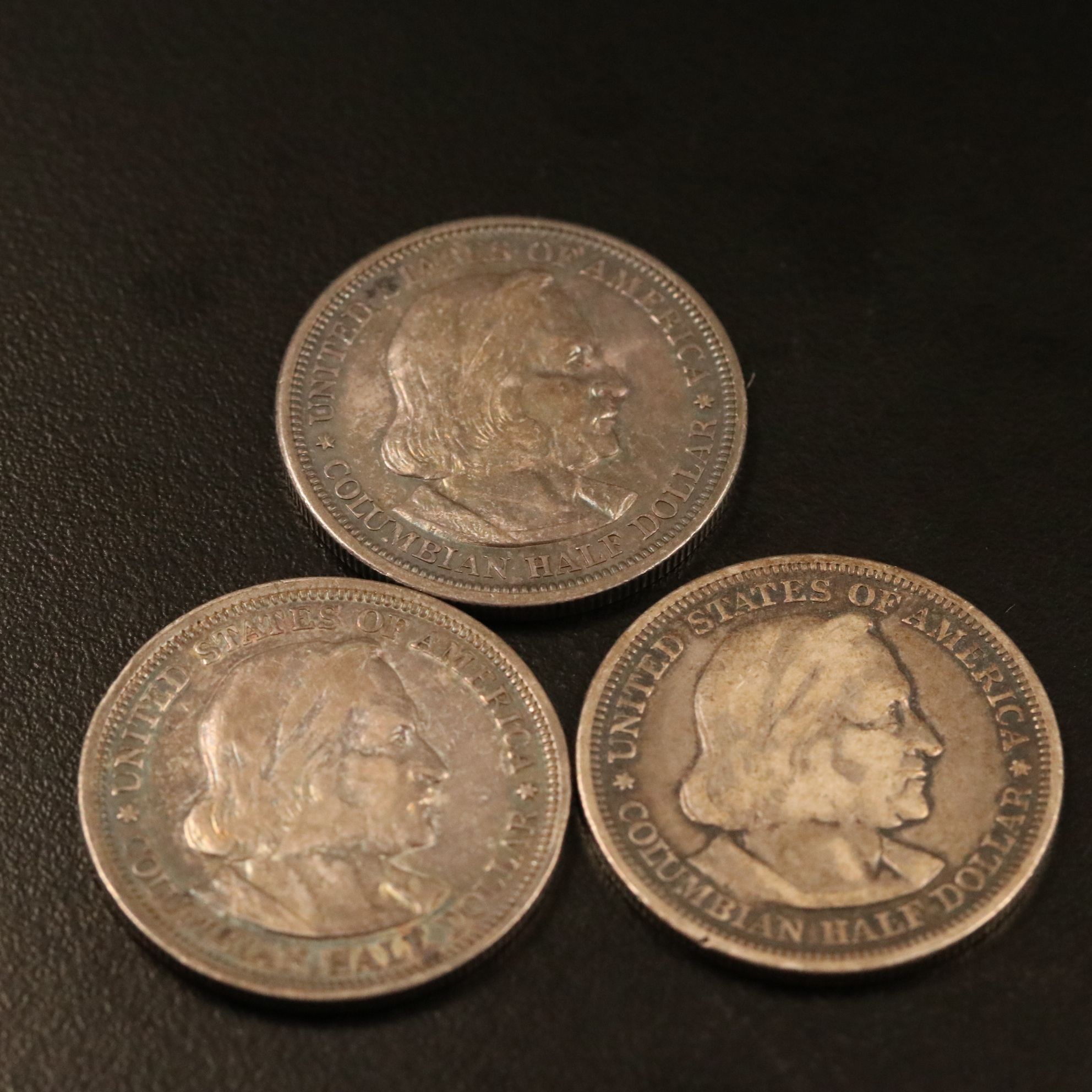 Three Columbian Exposition Commemorative Silver Half Dollars