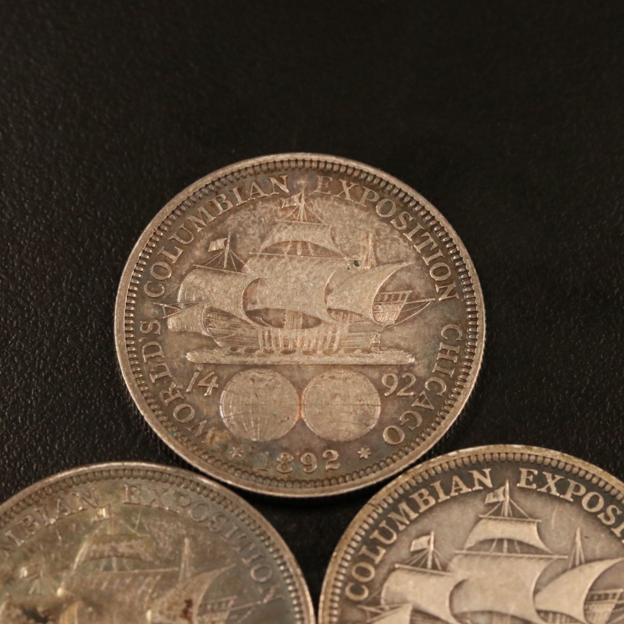 Three Columbian Exposition Commemorative Silver Half Dollars