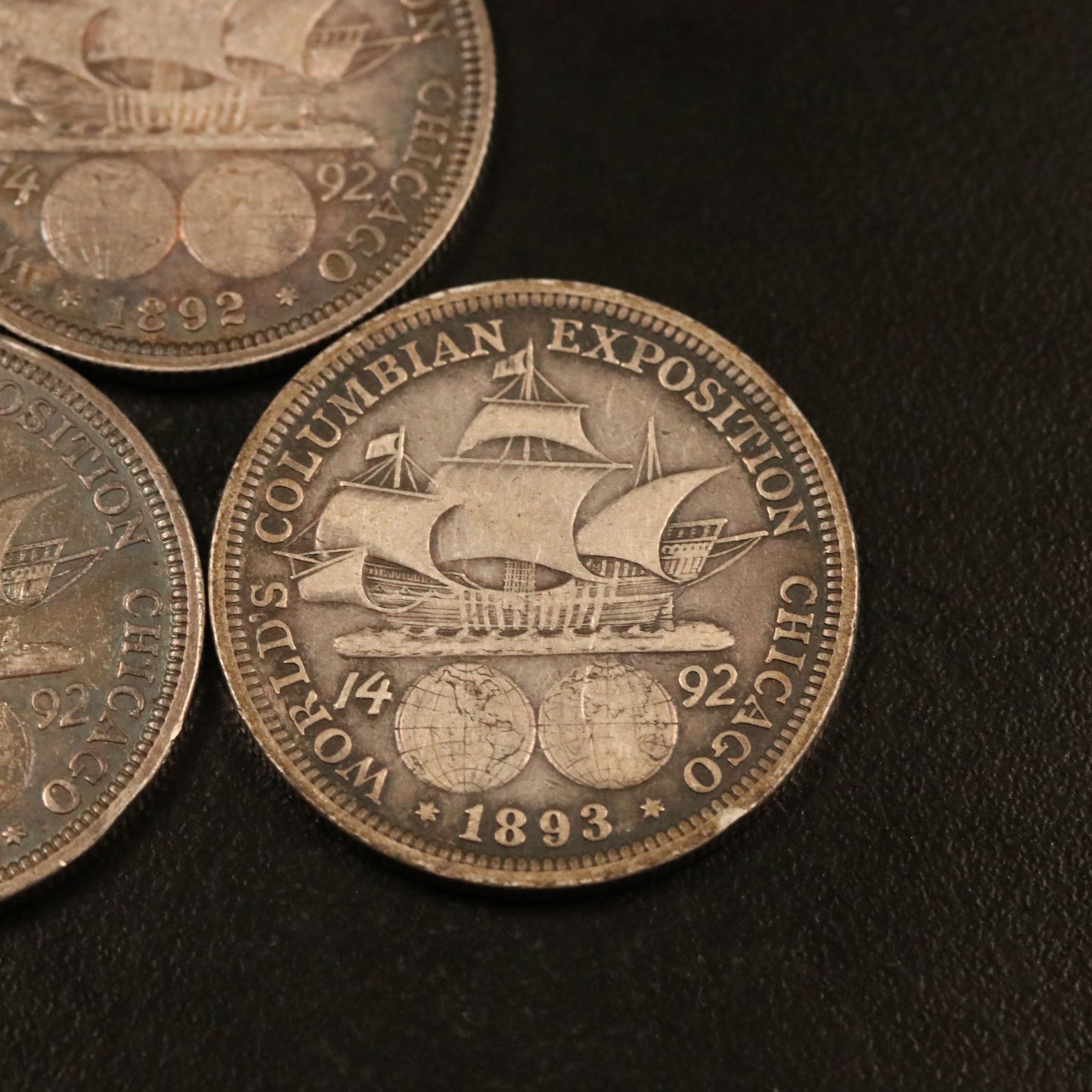 Three Columbian Exposition Commemorative Silver Half Dollars