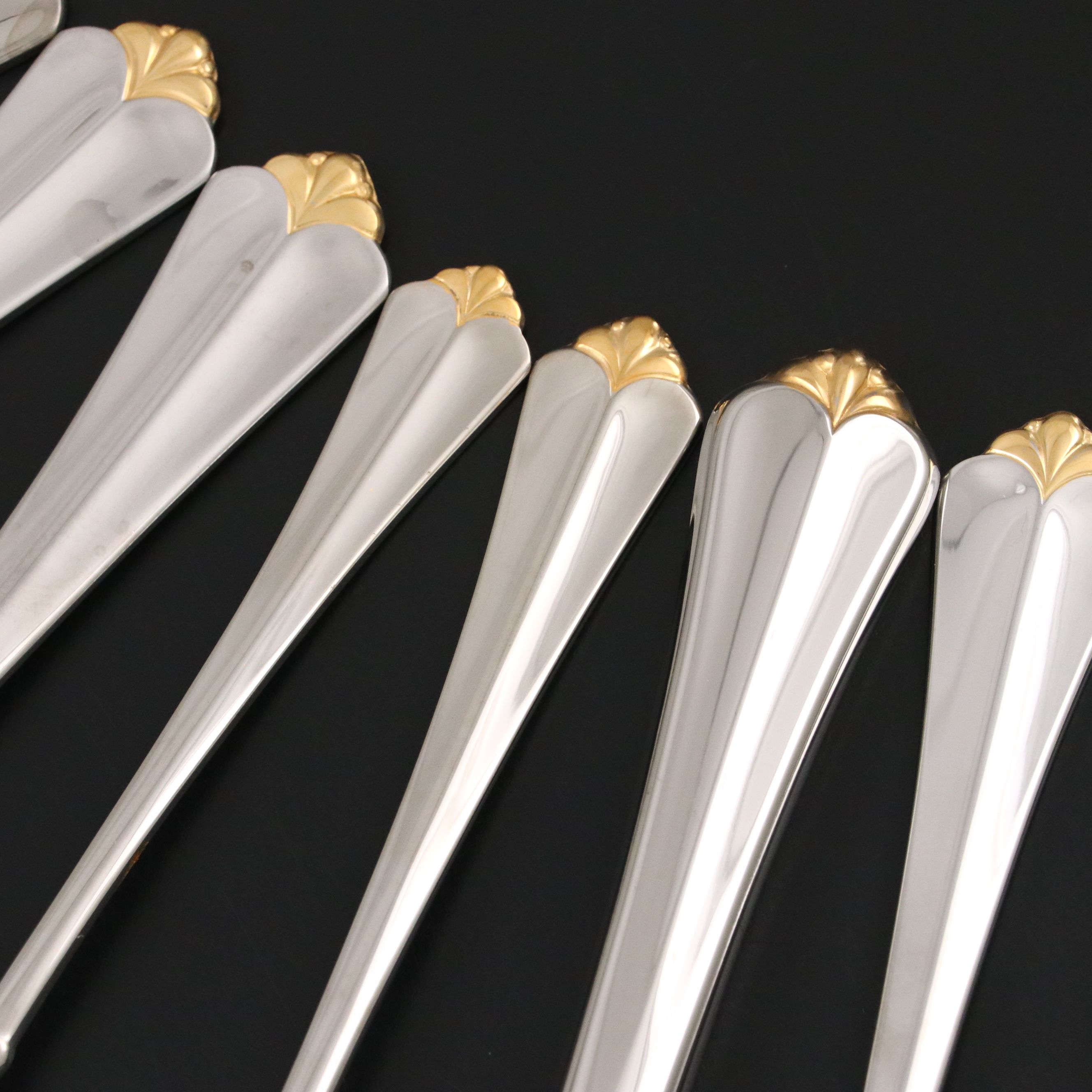 Oneida "Golden Juilliard"  Stainless Steel Flatware and Storage Case