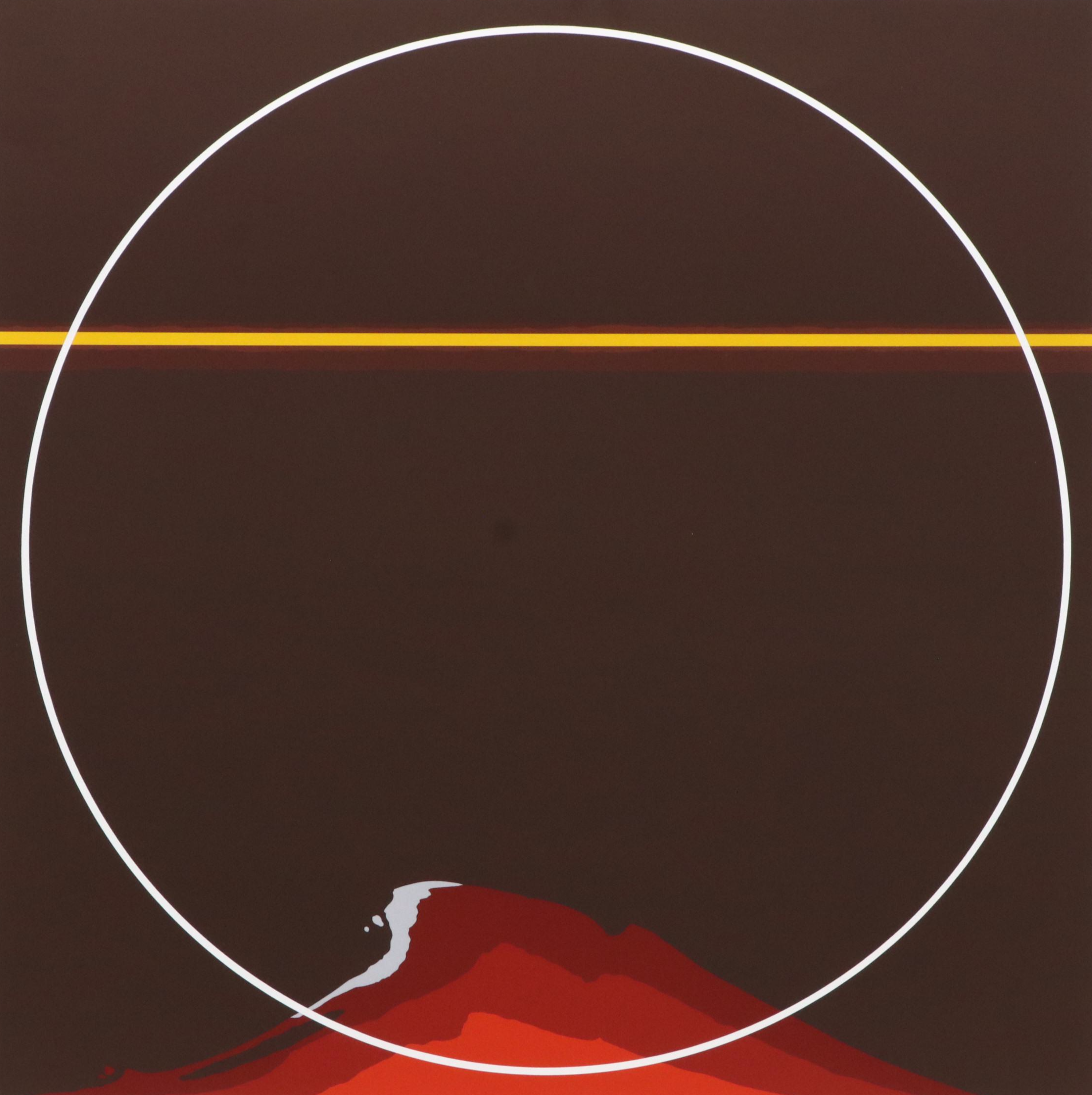 Thomas W. Benton Abstract Serigraph "Red Mountain," 1981