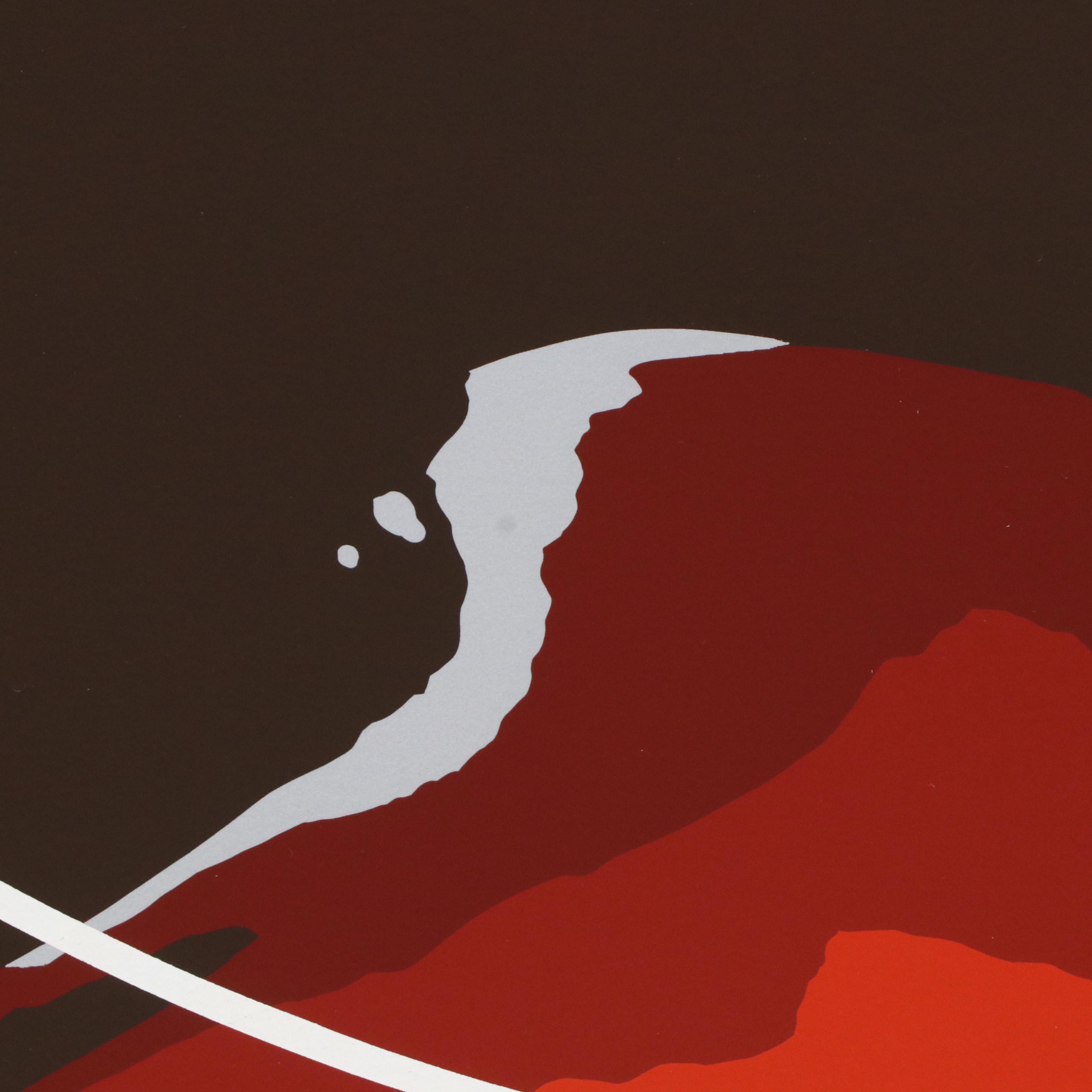 Thomas W. Benton Abstract Serigraph "Red Mountain," 1981