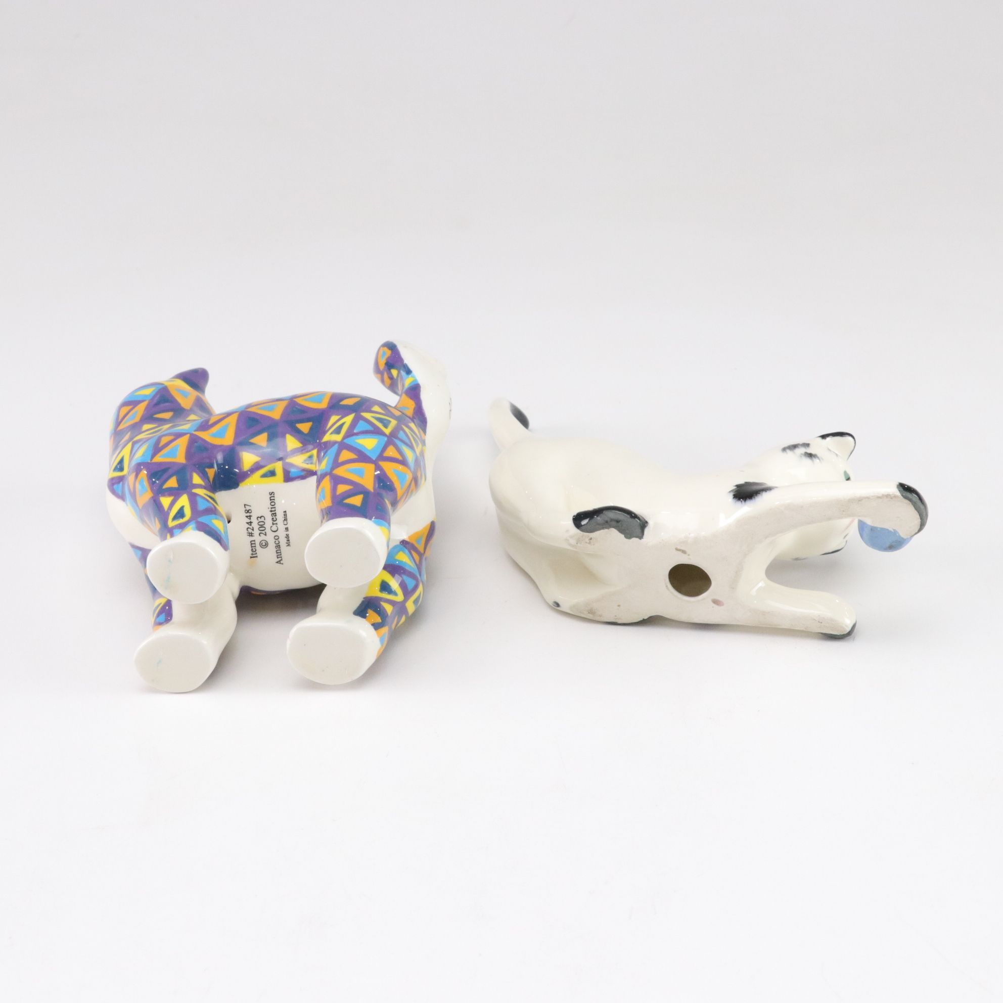 Hand Painted Porcelain Cat Figurines