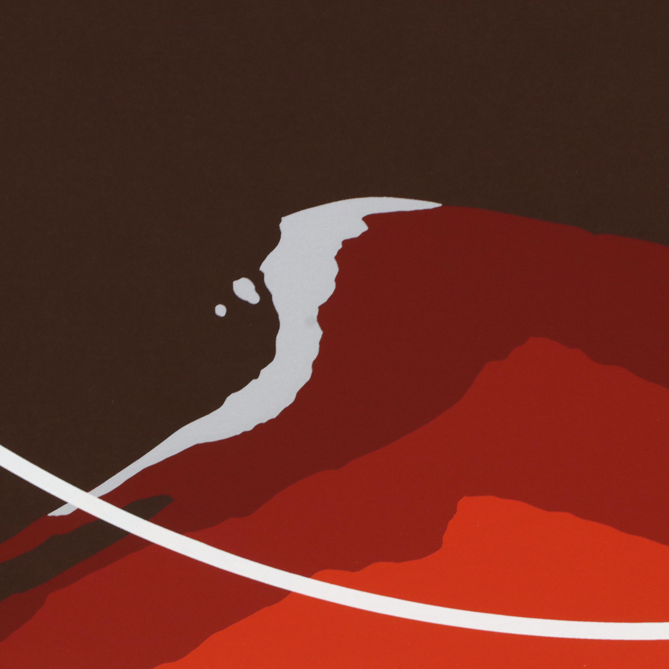 Thomas W. Benton Abstract Serigraph "Red Mountain," 1981