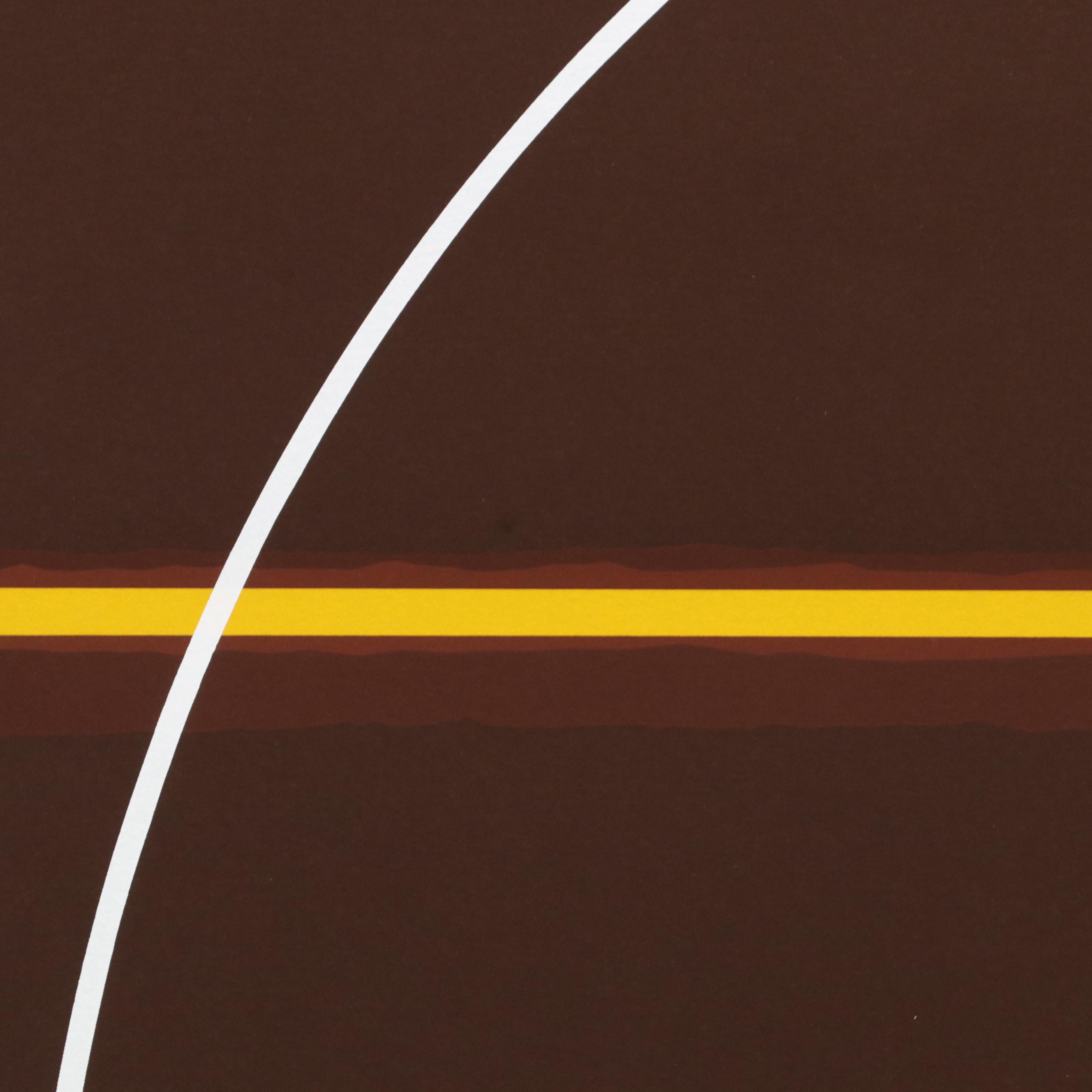 Thomas W. Benton Abstract Serigraph "Red Mountain," 1981