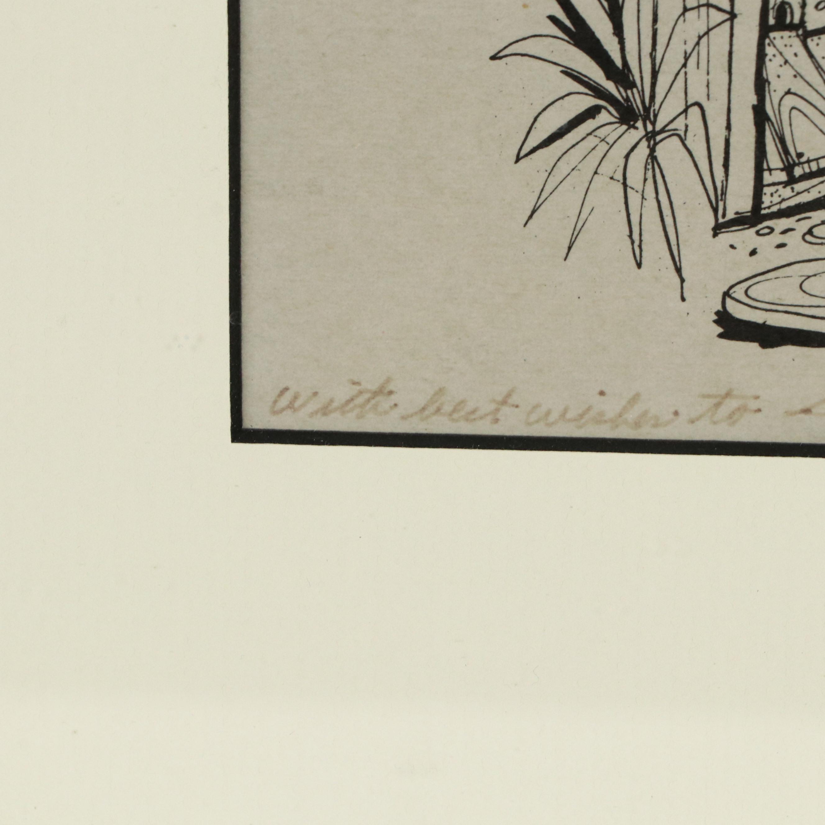 John A. Ruthven Lithograph of Outhouse