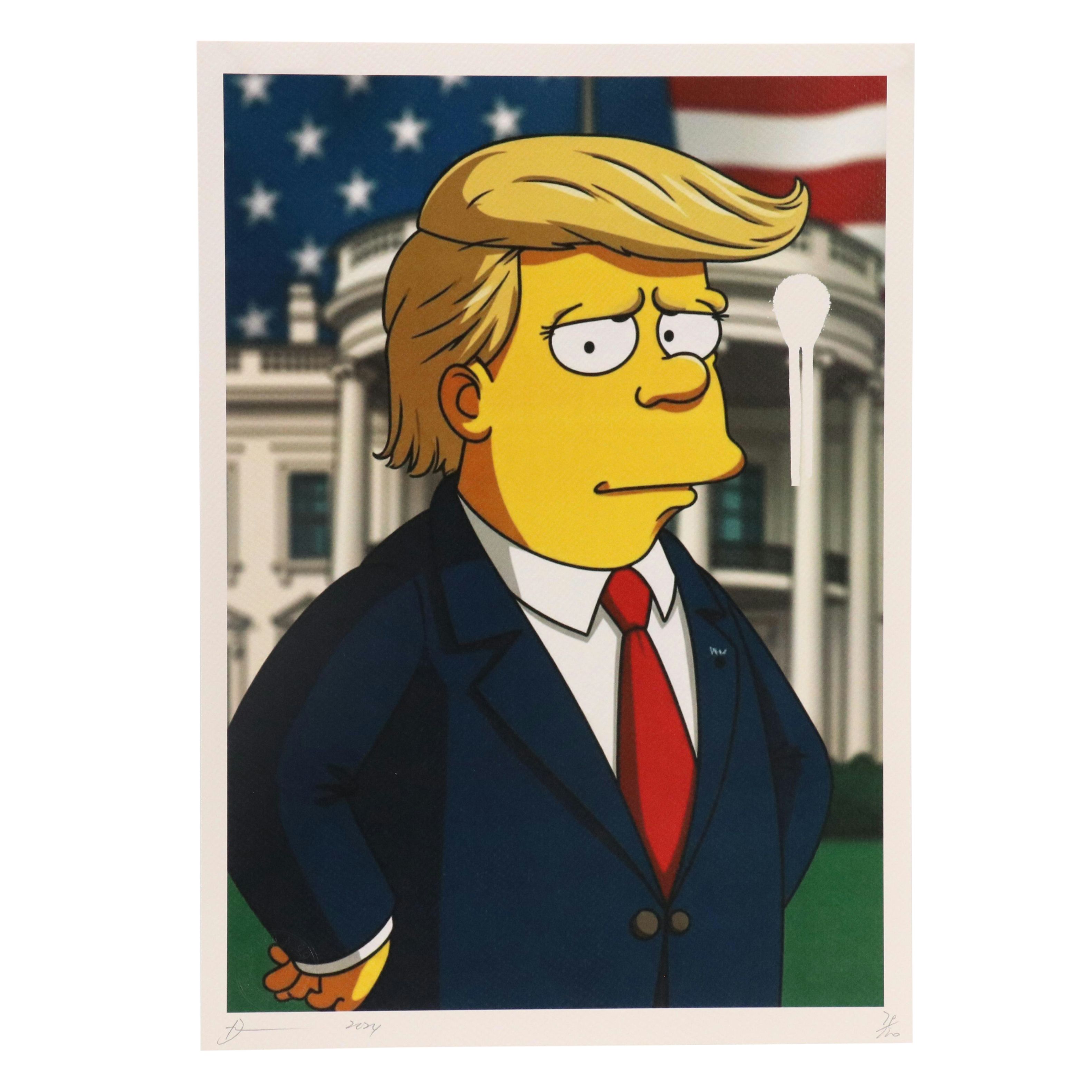 Death NYC Pop Art Digital Graphic Print with Presidential Homage to the Simpsons