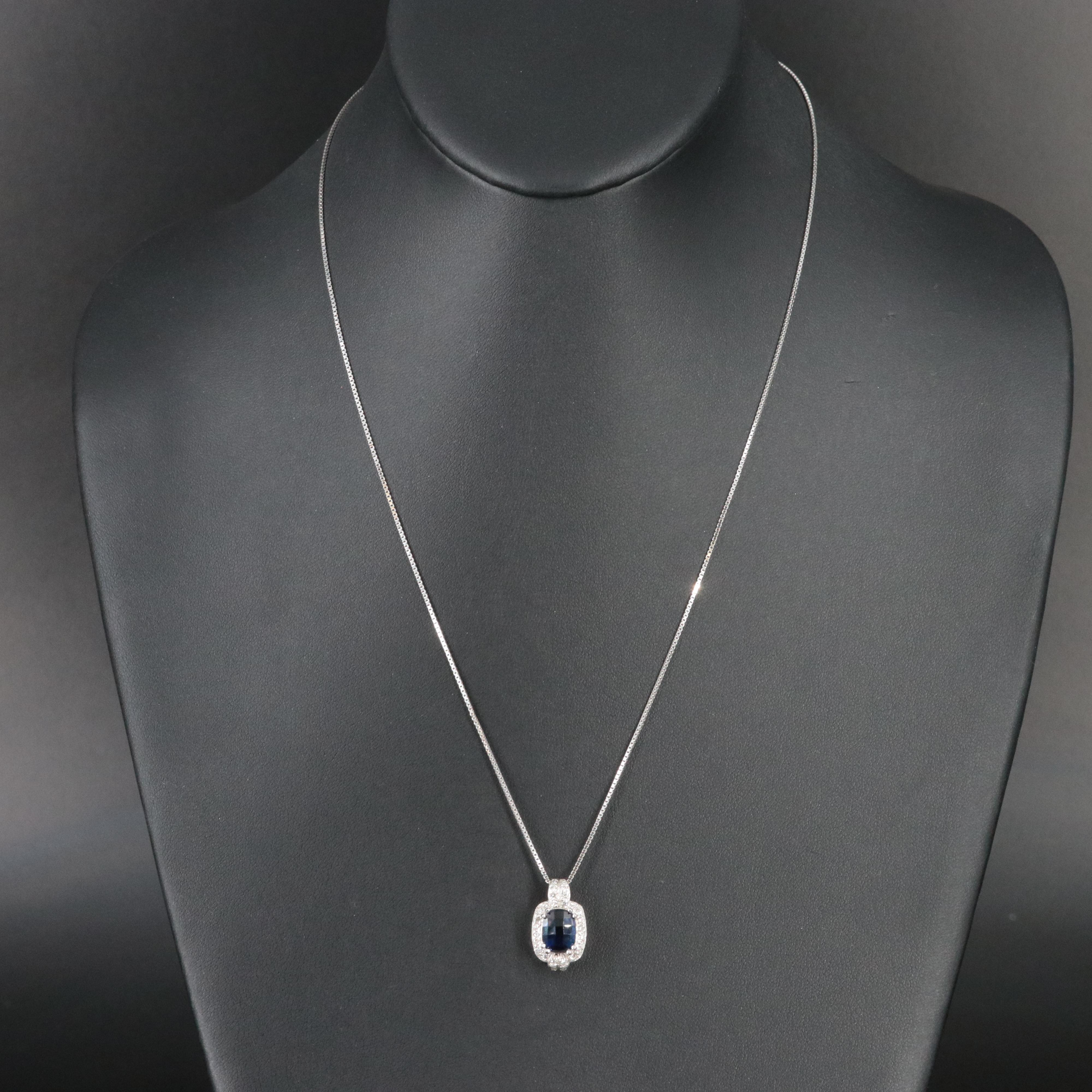 14K Sapphire and Diamond Pendant Necklace and Earrings