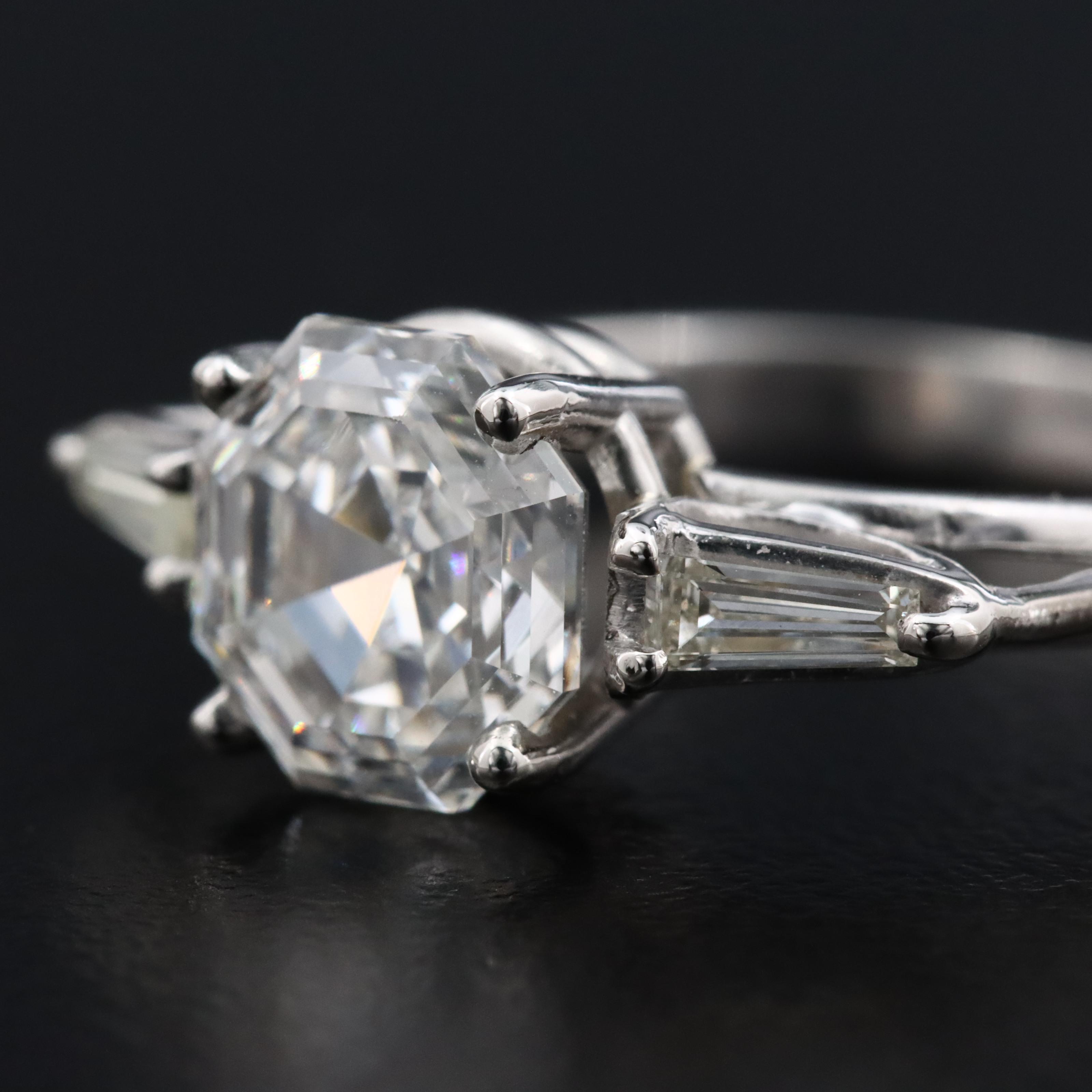 Platinum 2.22 CTW Diamond Ring with GIA Report