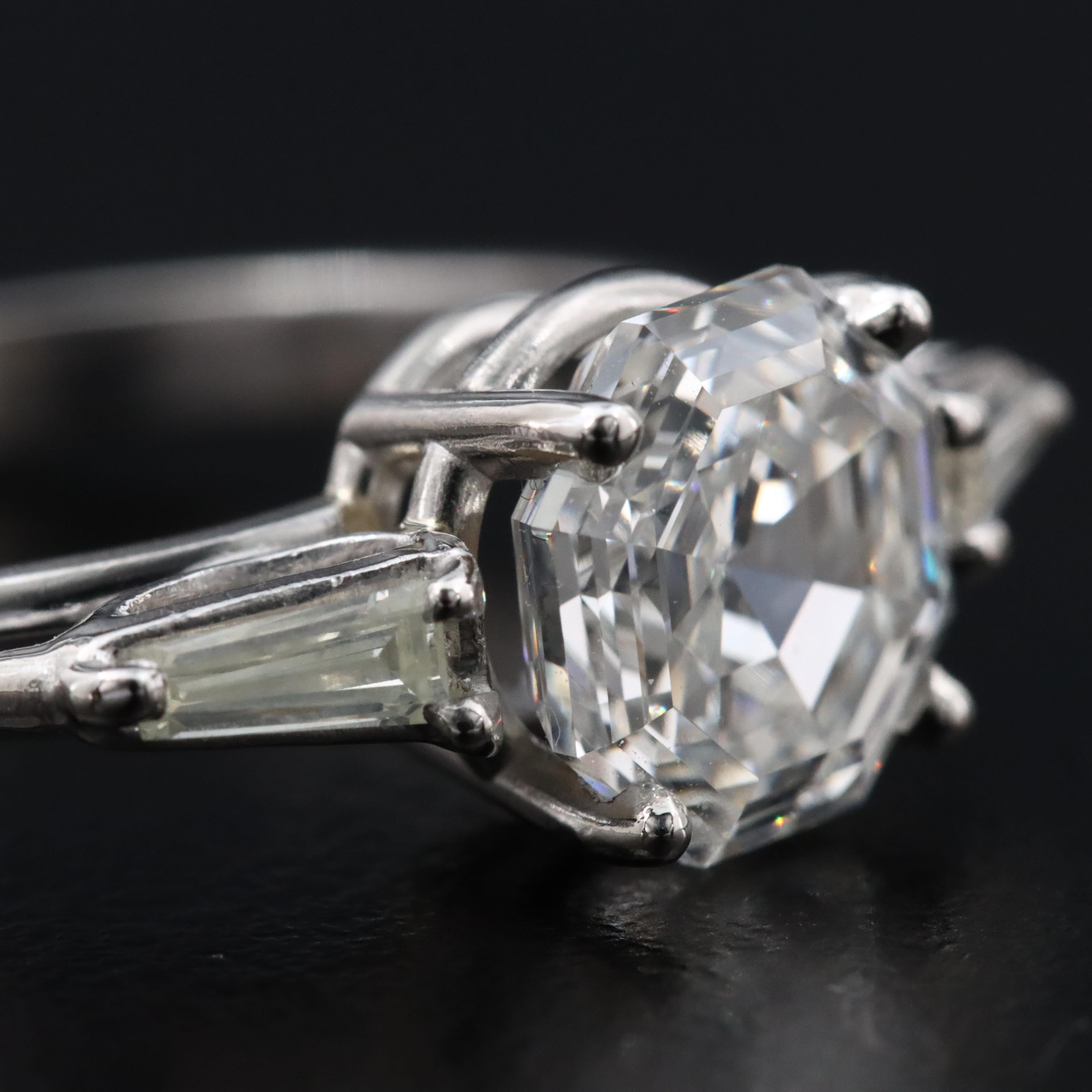 Platinum 2.22 CTW Diamond Ring with GIA Report