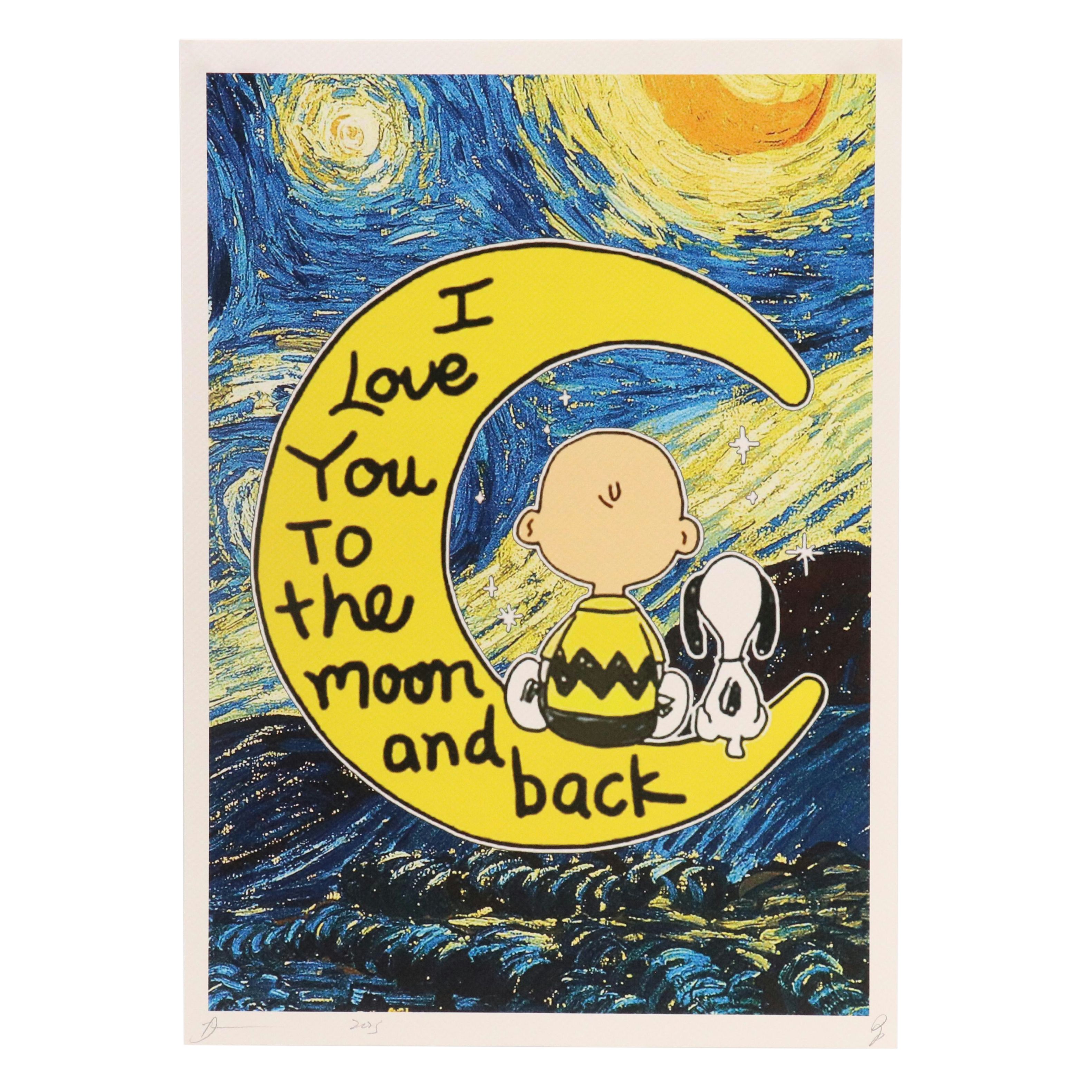 Death NYC Pop Art Graphic Print "I Love You to the Moon and Back," 2025