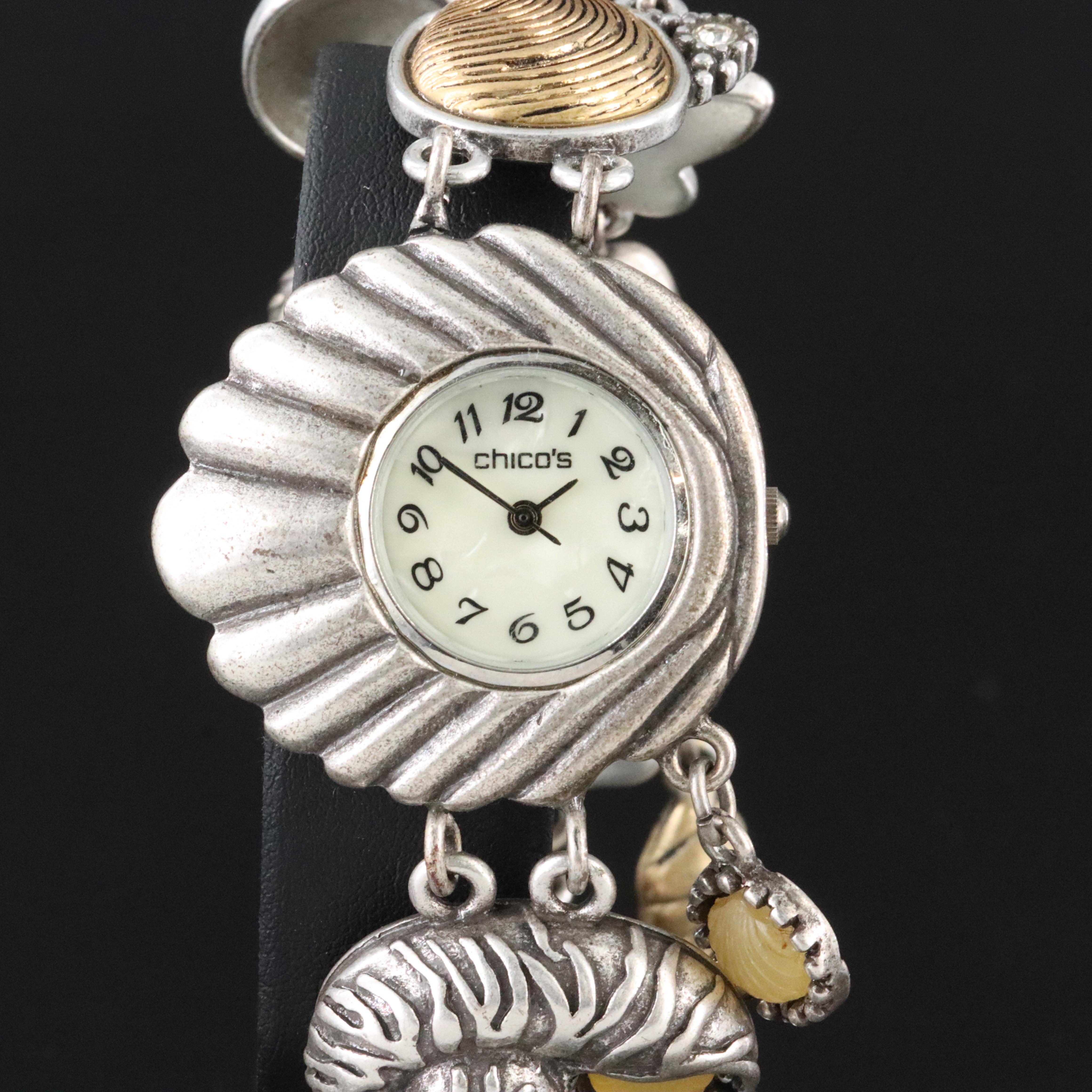 Chico's Sea Shell Motif Quartz Wristwatch