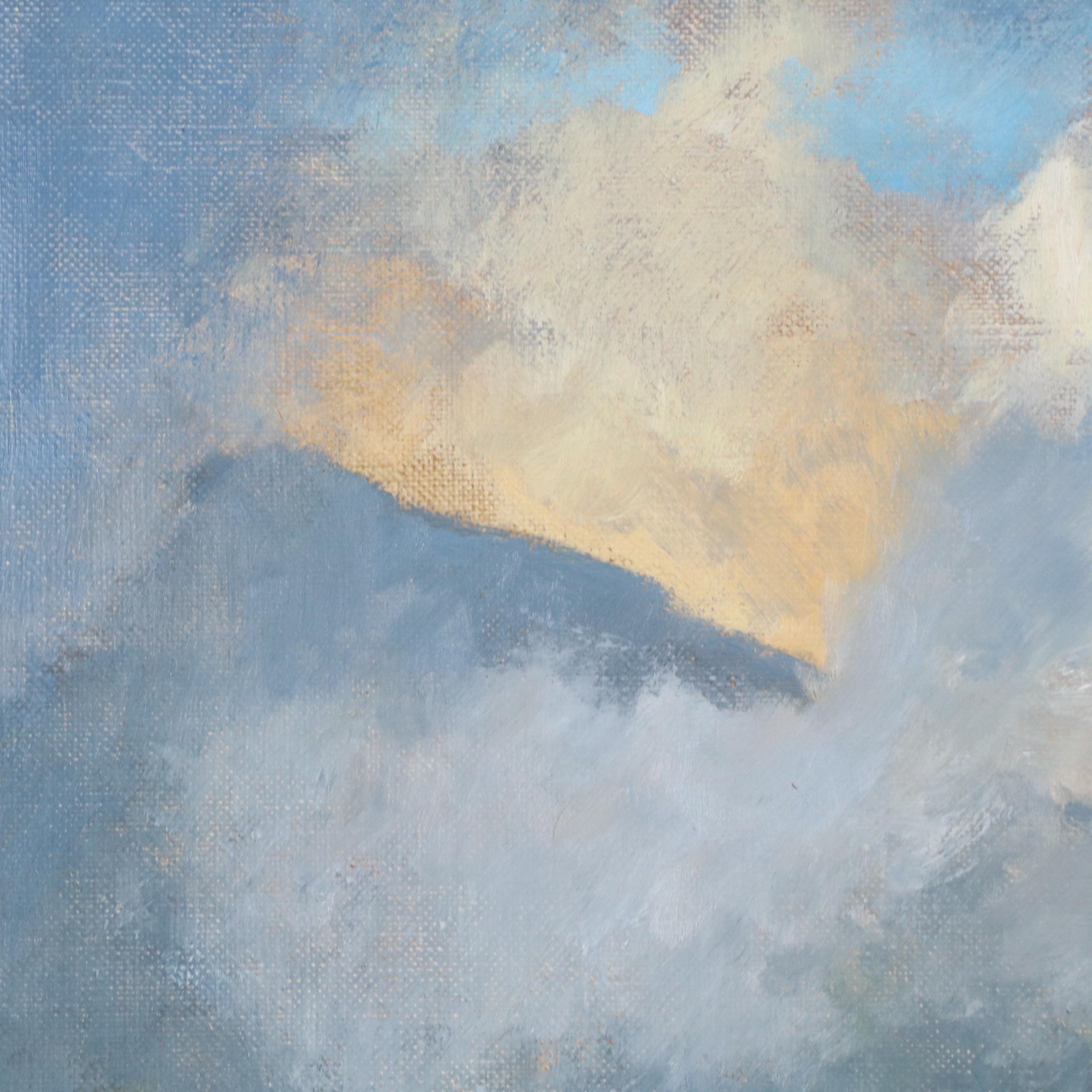 Robert Waltsak Mountainous Landscape Oil Painting of Pastoral Scene "The Storm"