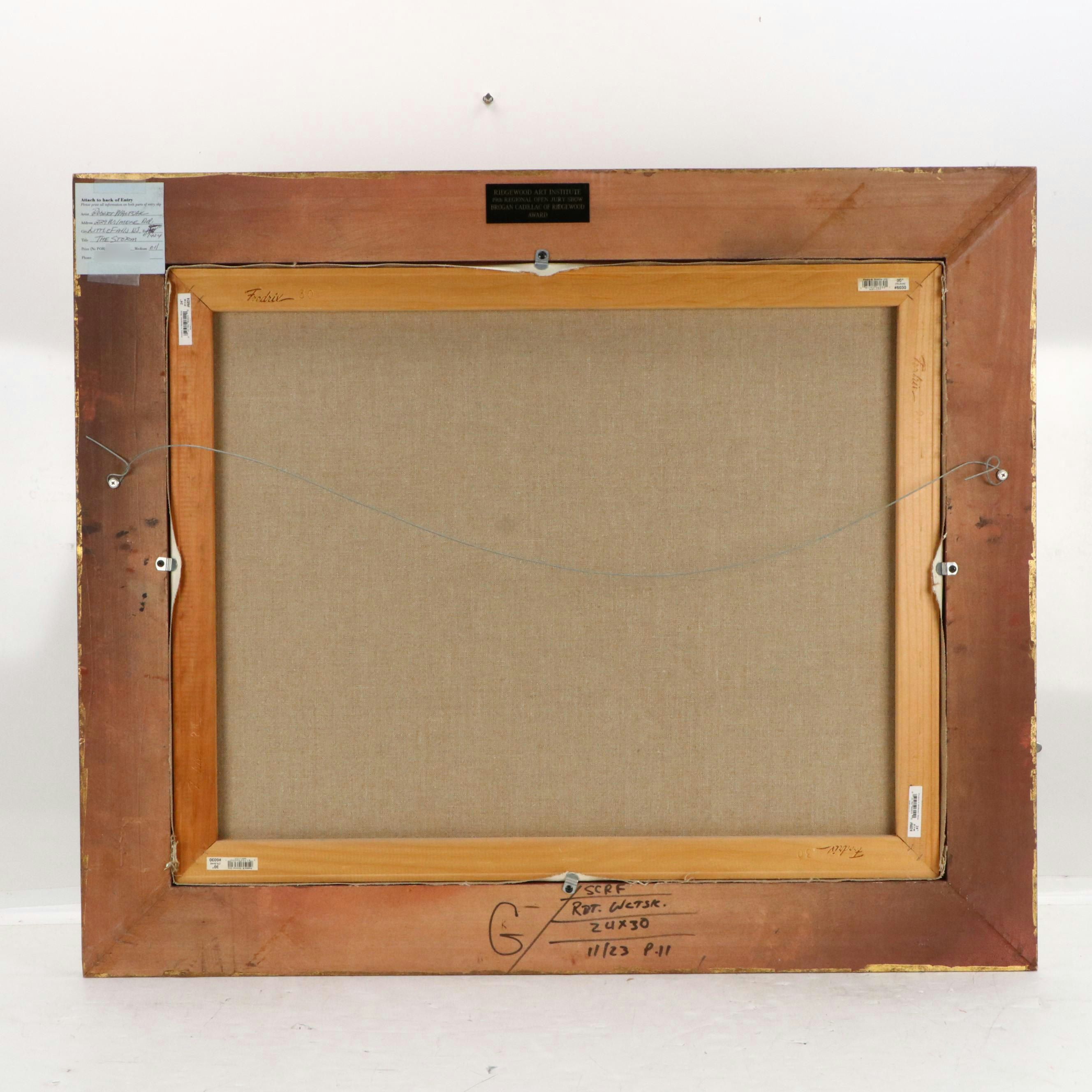 Robert Waltsak Mountainous Landscape Oil Painting of Pastoral Scene "The Storm"