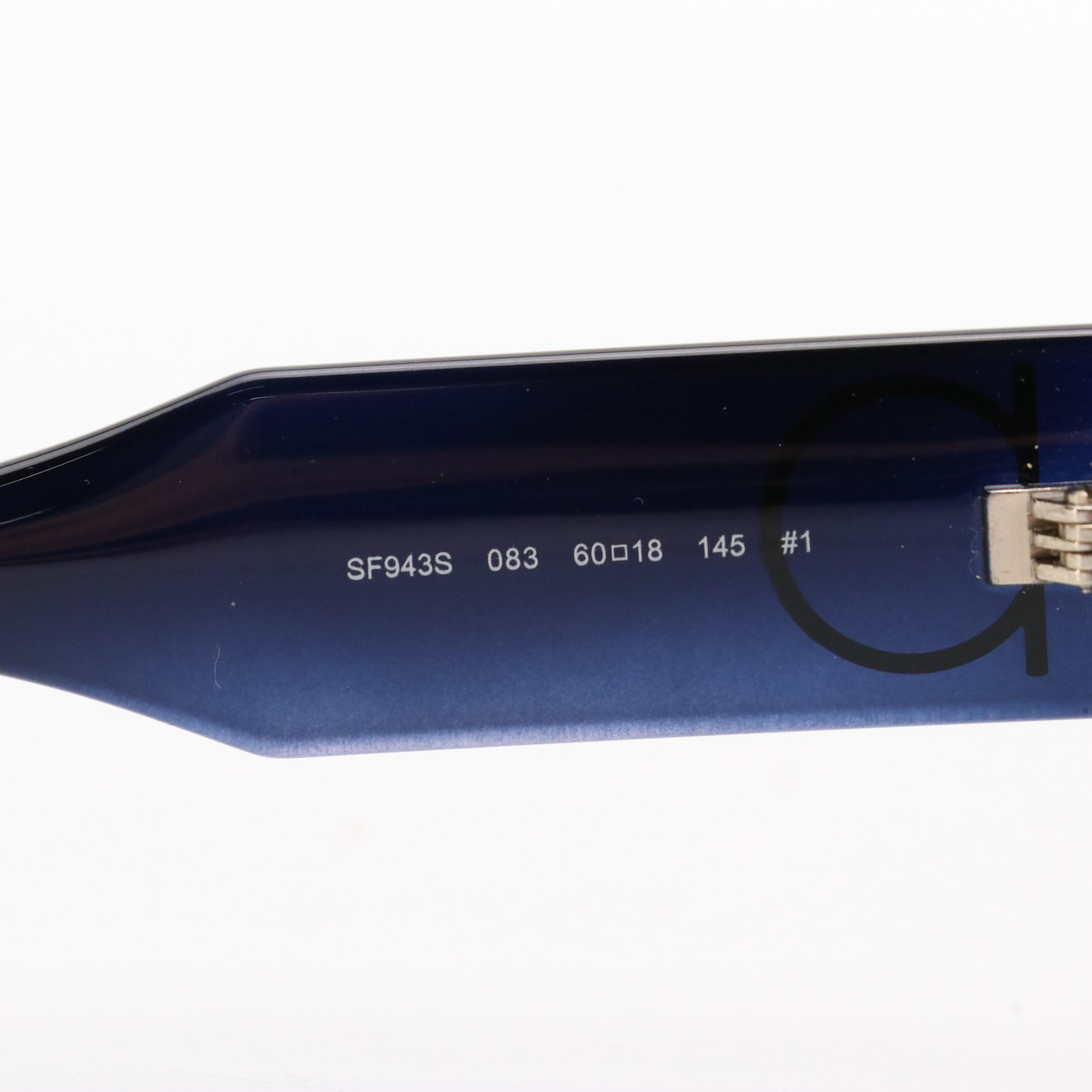 Salvatore Ferragamo SF943S Grey Rose Gradient Oversized Sunglasses w/ Case & Box